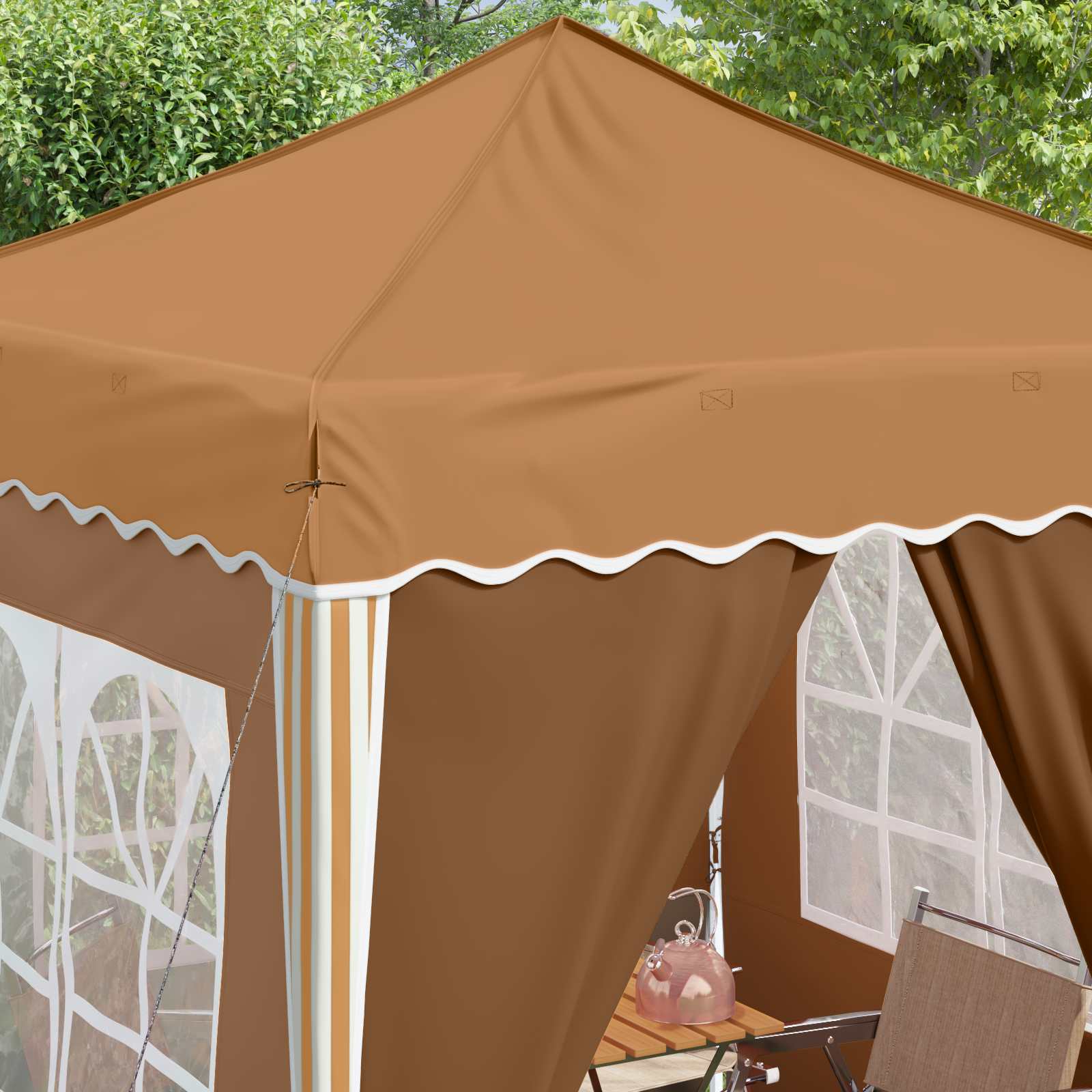Pop-up Feesttent Beige 195 x 195 x 245 cm Oxford Stof is nu te koop bij PeponiXL, paradijselijk wonen!