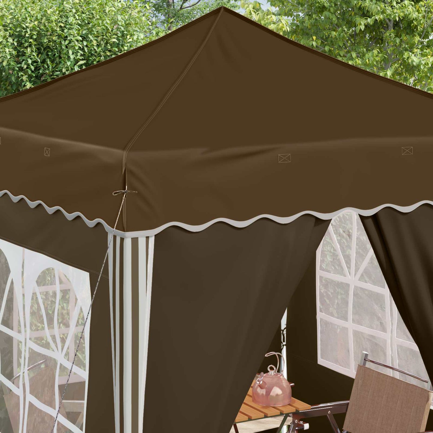 Pop-up Feesttent Taupe 195 x 195 x 245 cm Oxford Stof is nu te koop bij PeponiXL, paradijselijk wonen!