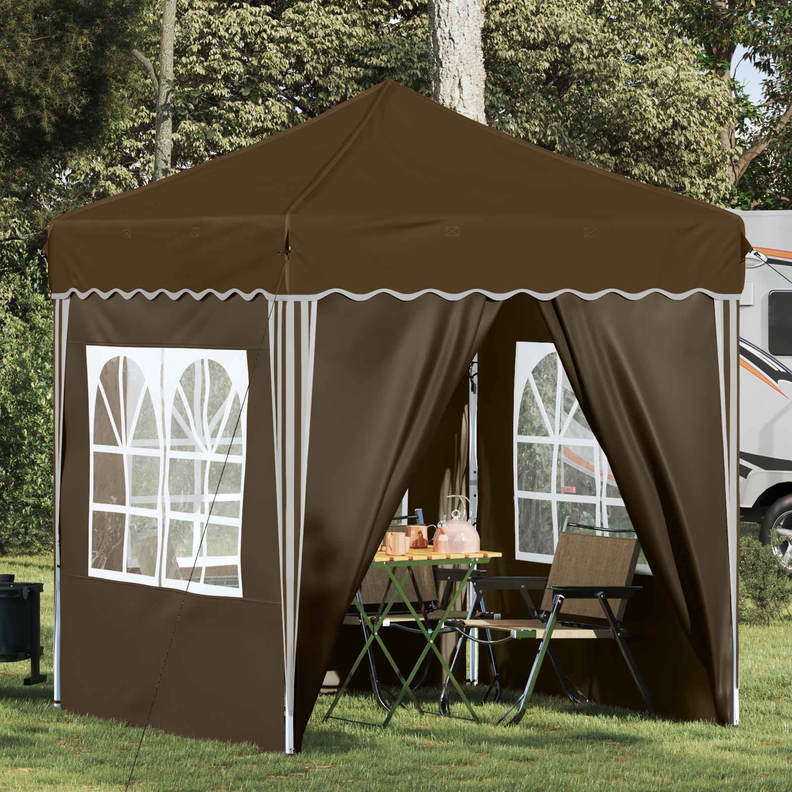 Pop-up Feesttent Taupe 195 x 195 x 245 cm Oxford Stof is nu te koop bij PeponiXL, paradijselijk wonen!