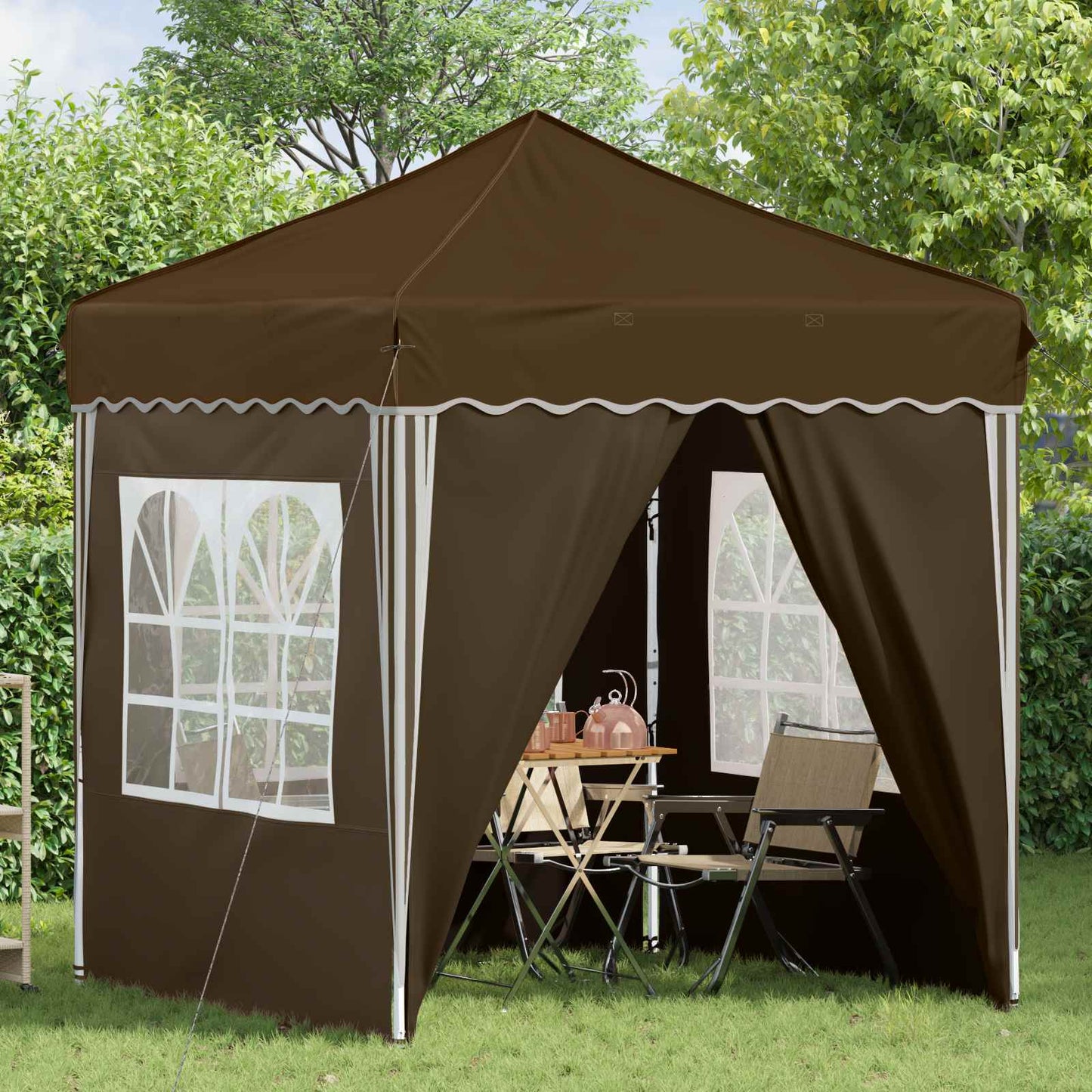 Pop-up Feesttent Taupe 195 x 195 x 245 cm Oxford Stof is nu te koop bij PeponiXL, paradijselijk wonen!