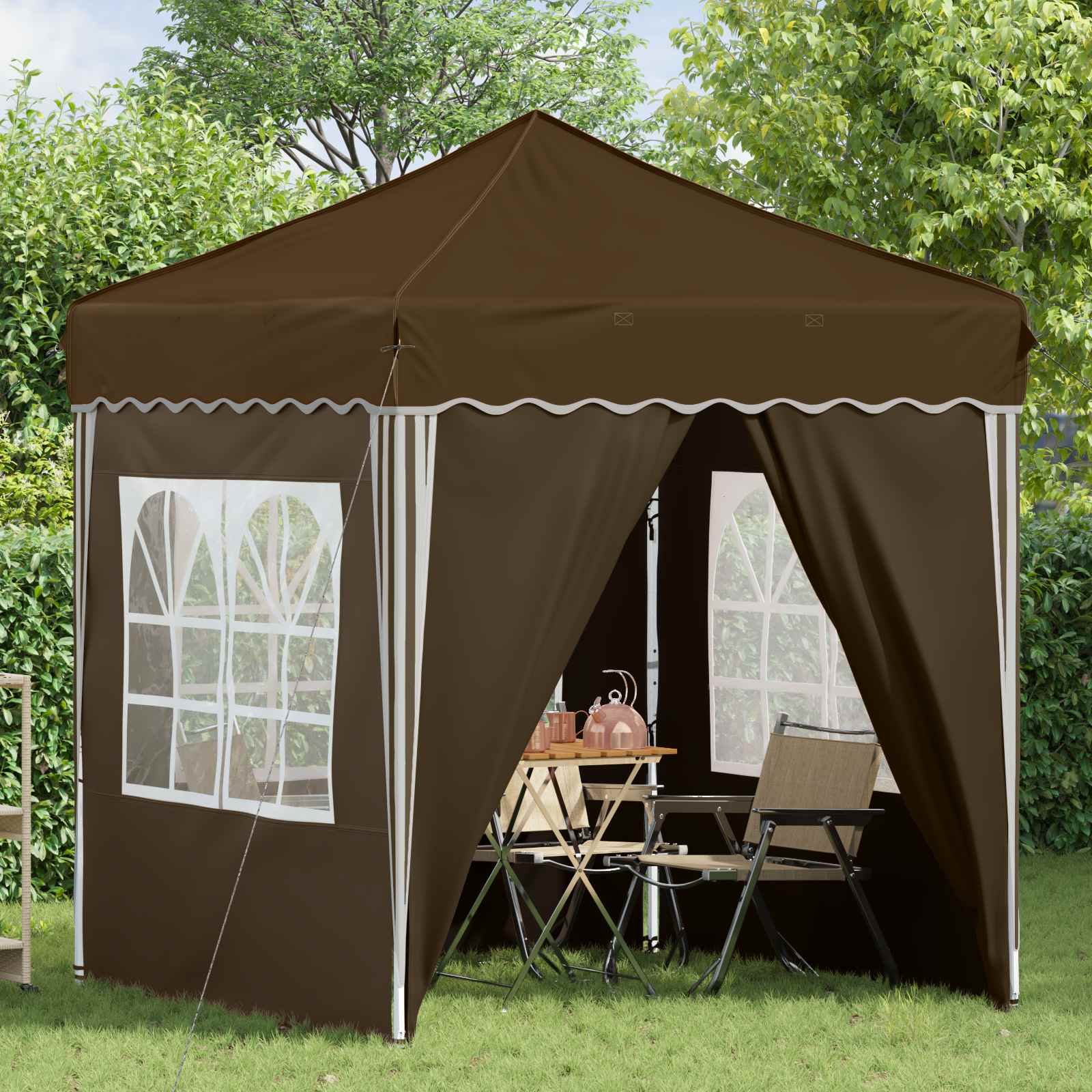 Pop-up Feesttent Taupe 195 x 195 x 245 cm Oxford Stof is nu te koop bij PeponiXL, paradijselijk wonen!