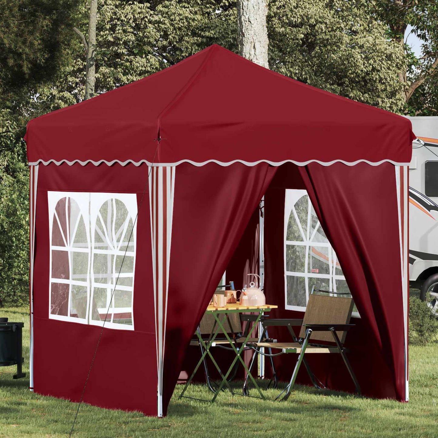 Pop-up Feesttent Bordeauxrood 195 x 195 x 245 cm Oxford Stof is nu te koop bij PeponiXL, paradijselijk wonen!