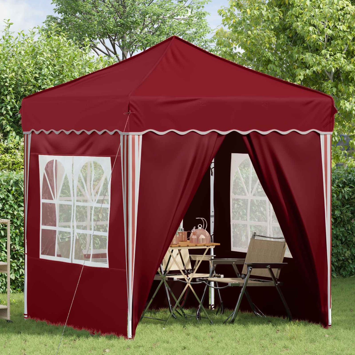 Pop-up Feesttent Bordeauxrood 195 x 195 x 245 cm Oxford Stof is nu te koop bij PeponiXL, paradijselijk wonen!