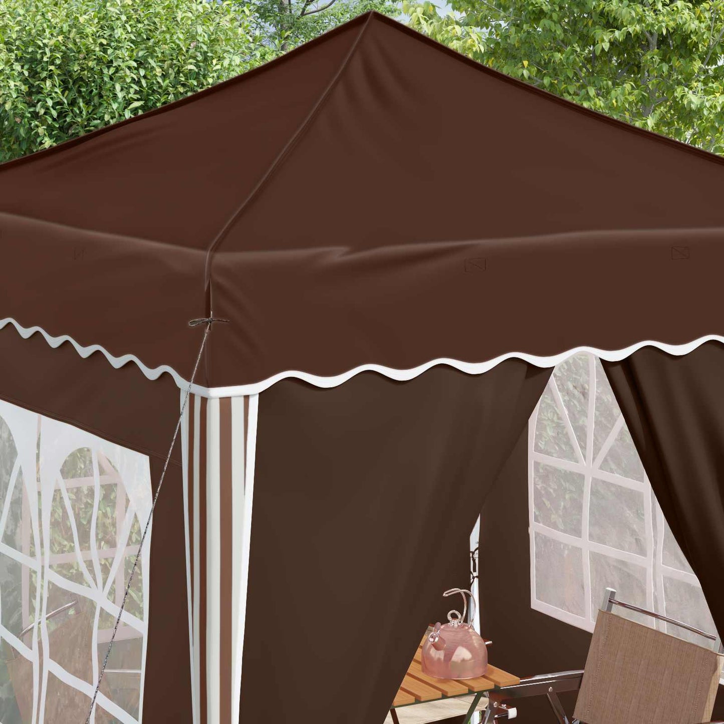 Pop-up Feesttent Bruin 195 x 195 x 245 cm Oxford Stof is nu te koop bij PeponiXL, paradijselijk wonen!