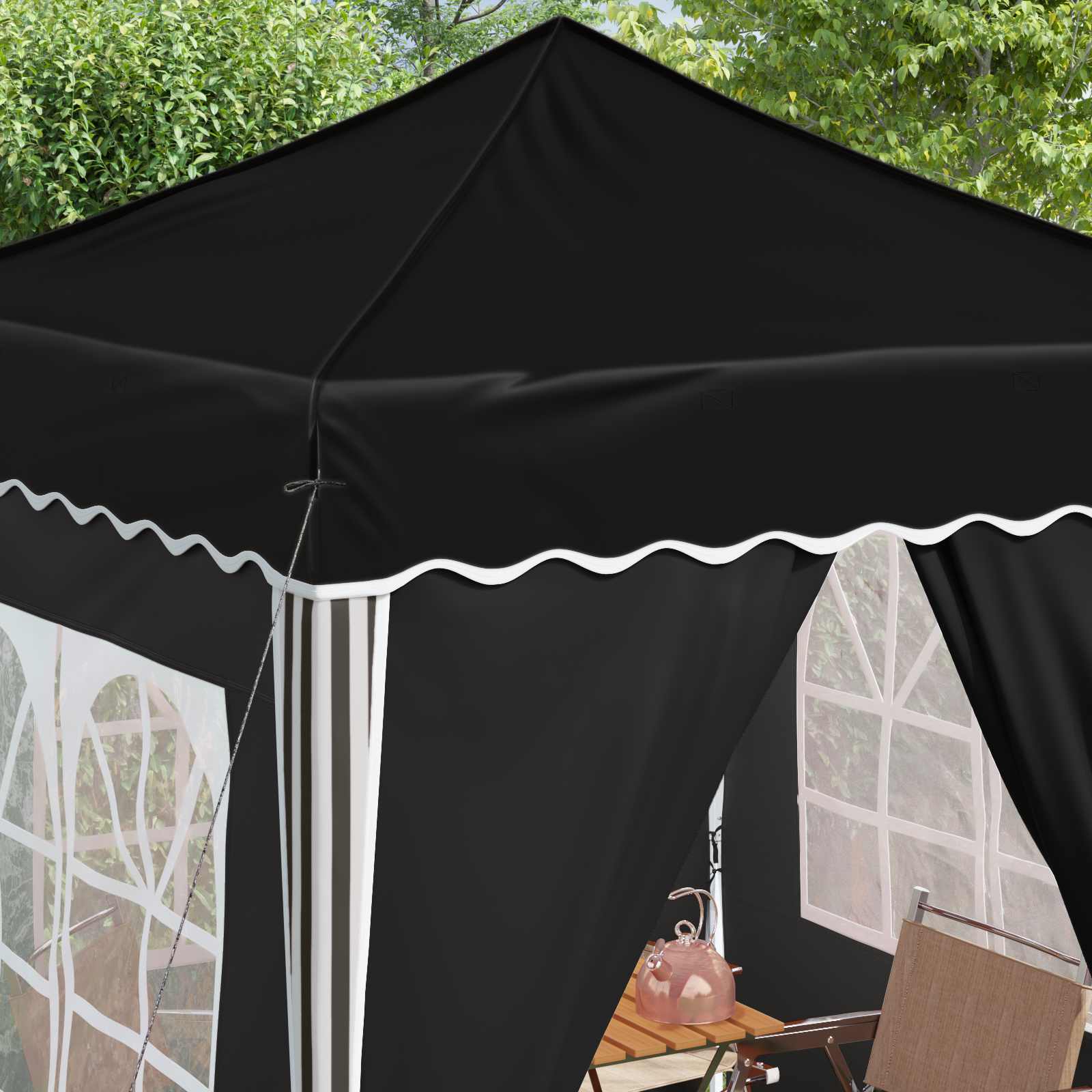 Pop-up Feesttent Zwart 195 x 195 x 245 cm Oxford Stof is nu te koop bij PeponiXL, paradijselijk wonen!