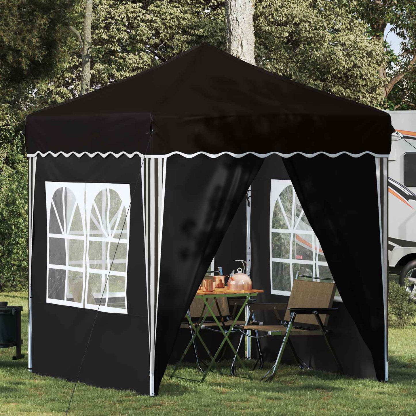 Pop-up Feesttent Zwart 195 x 195 x 245 cm Oxford Stof is nu te koop bij PeponiXL, paradijselijk wonen!