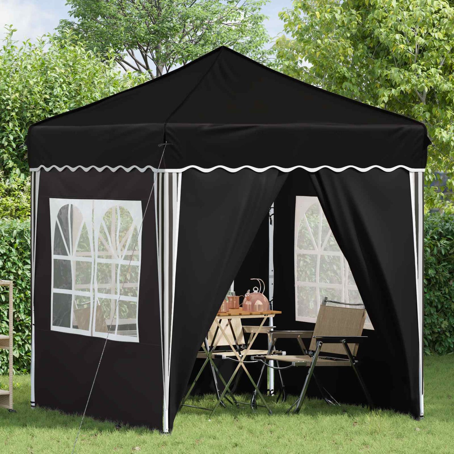 Pop-up Feesttent Zwart 195 x 195 x 245 cm Oxford Stof is nu te koop bij PeponiXL, paradijselijk wonen!