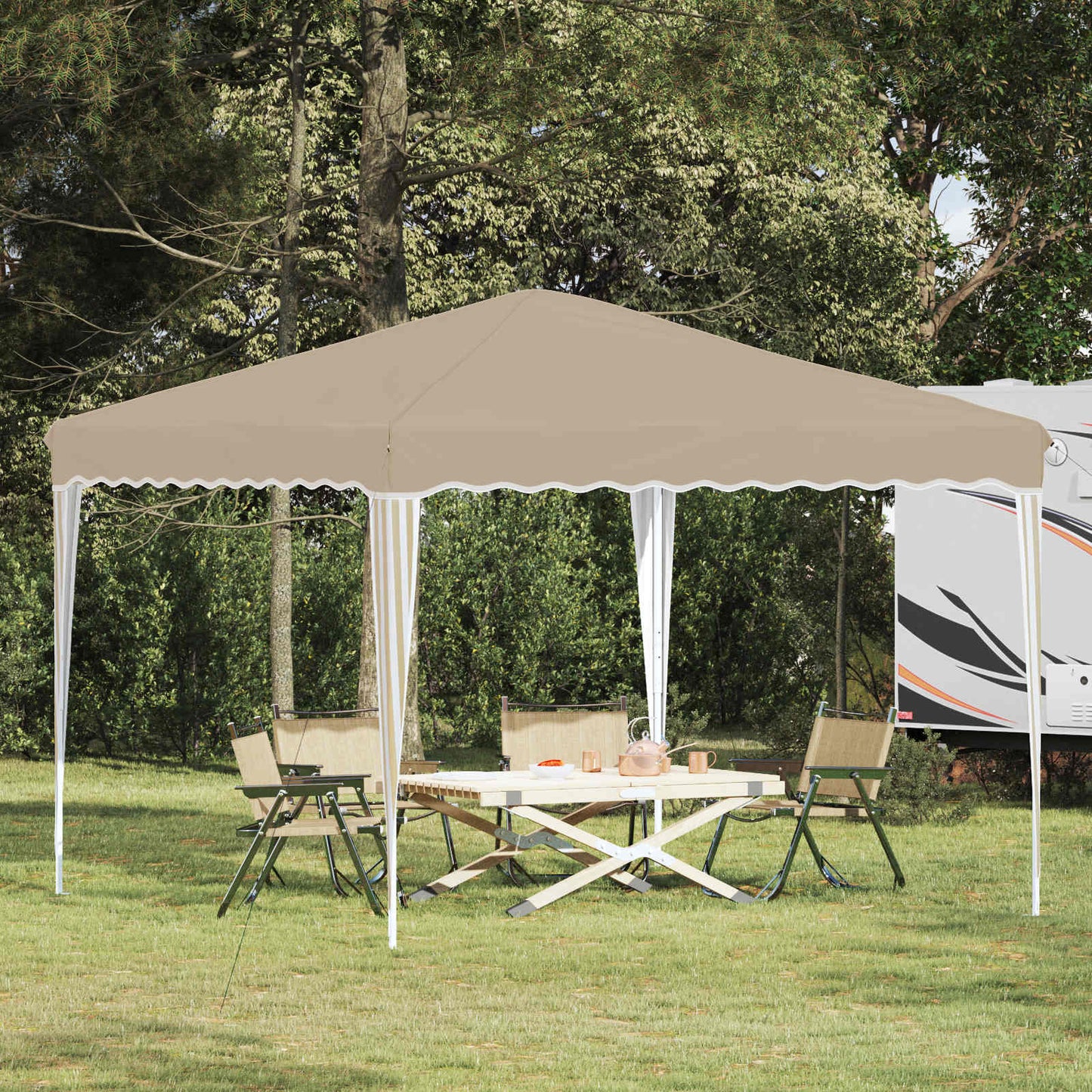 Pop-up Feesttent Crème 288 x 288 x 245 cm Oxford Stof is nu te koop bij PeponiXL, paradijselijk wonen!
