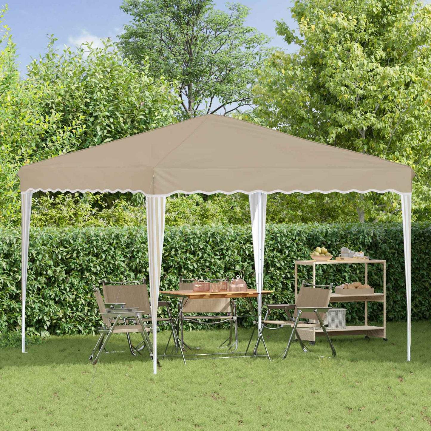 Pop-up Feesttent Crème 288 x 288 x 245 cm Oxford Stof is nu te koop bij PeponiXL, paradijselijk wonen!