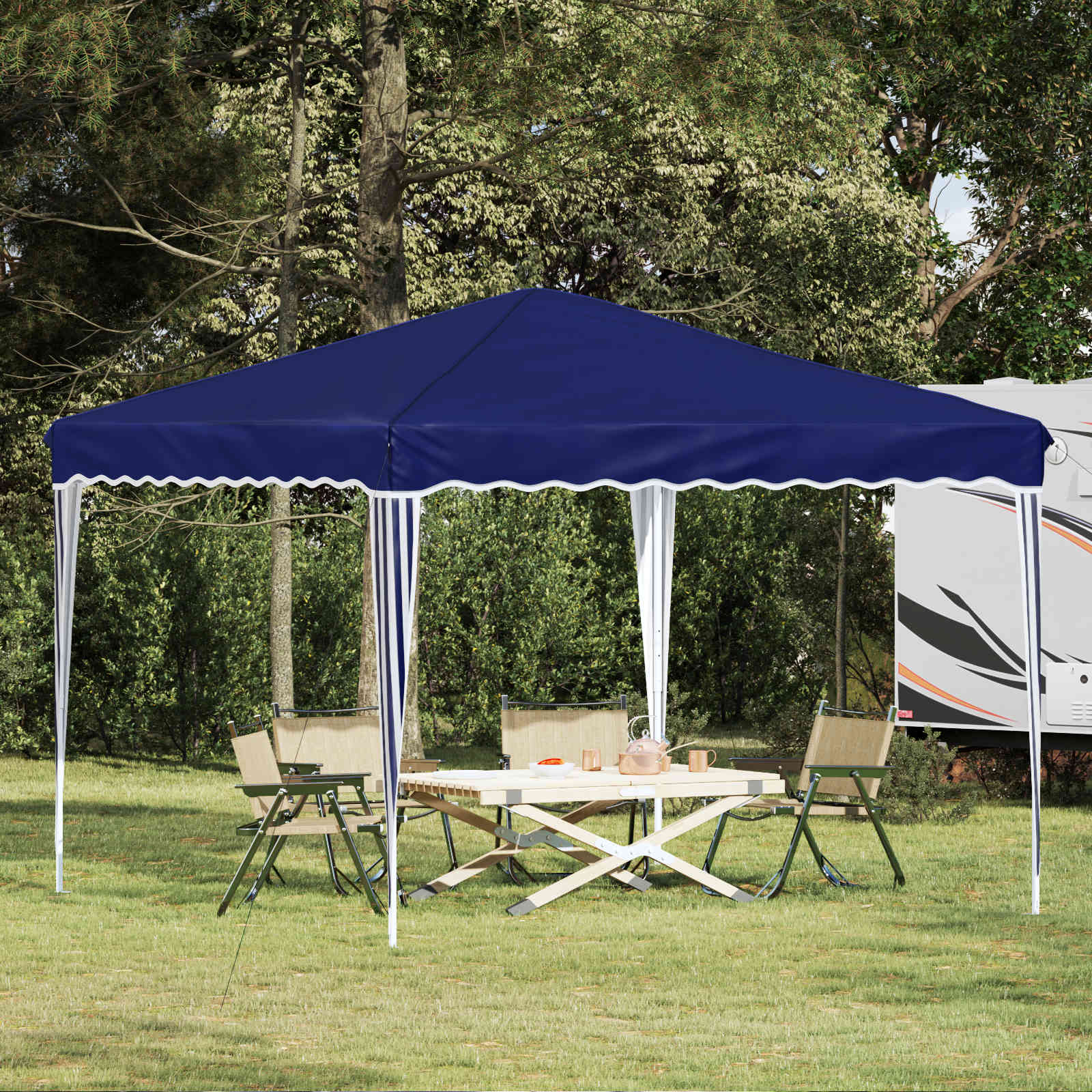 Pop-up Feesttent Blauw 288 x 288 x 245 cm Oxford Stof is nu te koop bij PeponiXL, paradijselijk wonen!