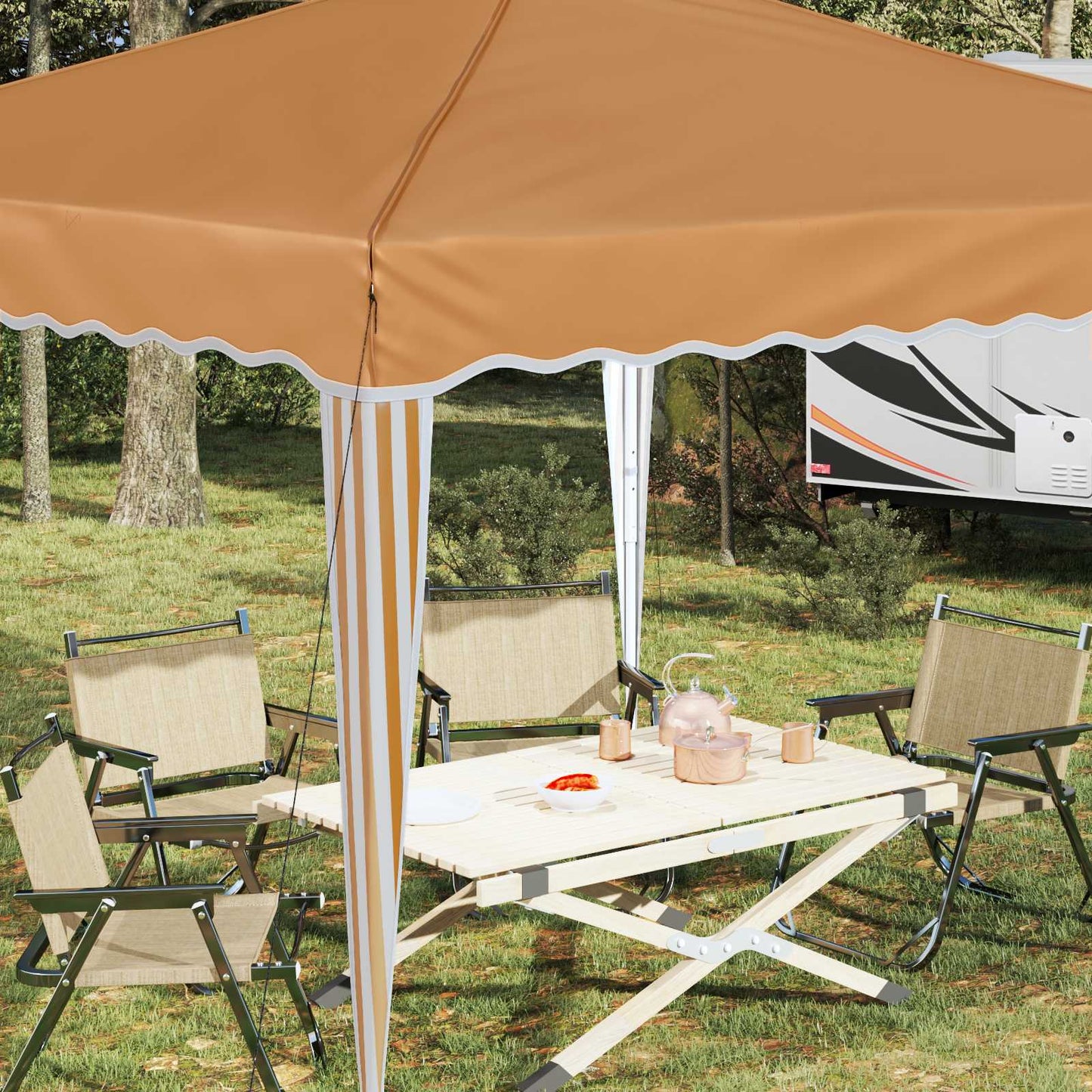 Pop-up Feesttent Beige 288 x 288 x 245 cm Oxford Stof is nu te koop bij PeponiXL, paradijselijk wonen!