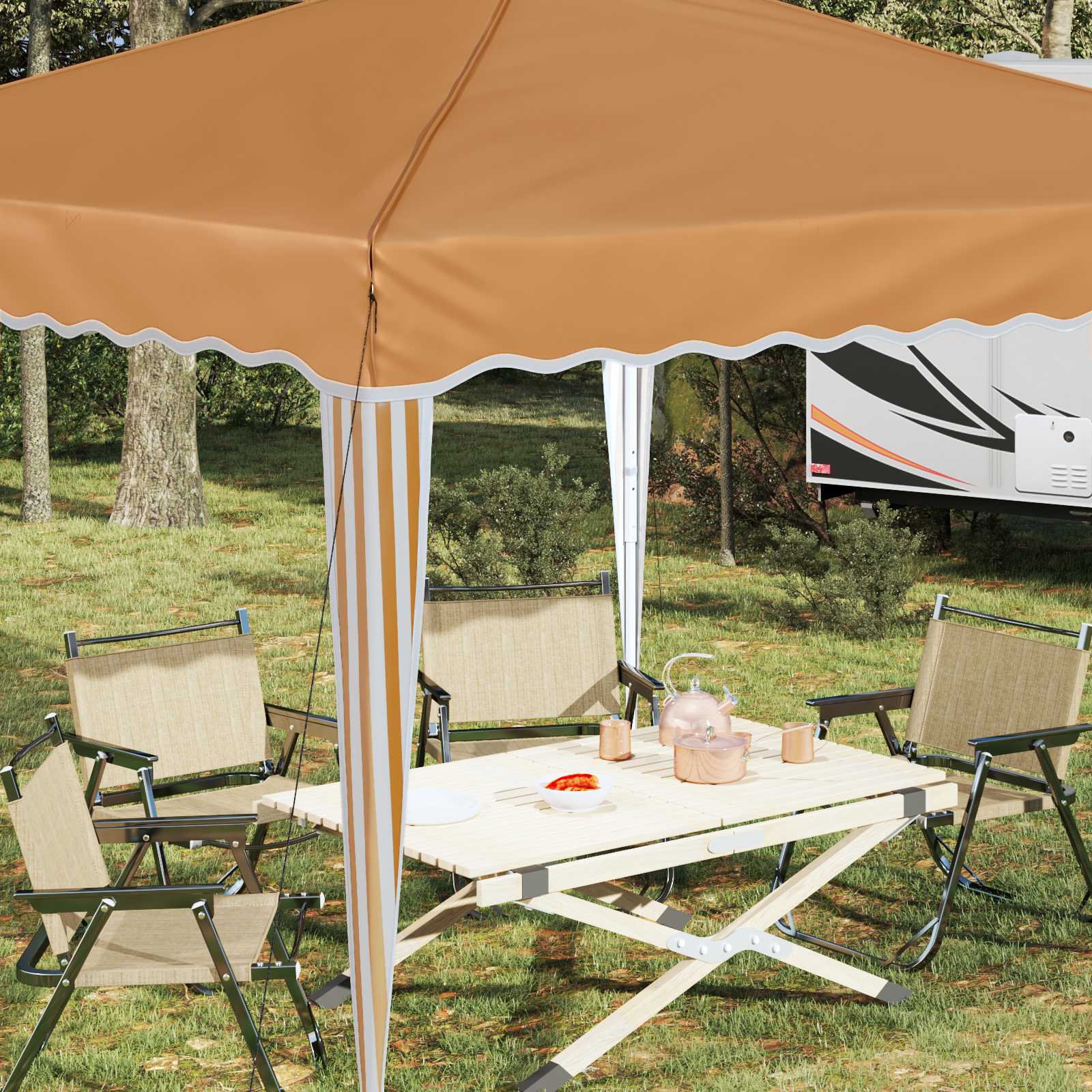 Pop-up Feesttent Beige 288 x 288 x 245 cm Oxford Stof is nu te koop bij PeponiXL, paradijselijk wonen!