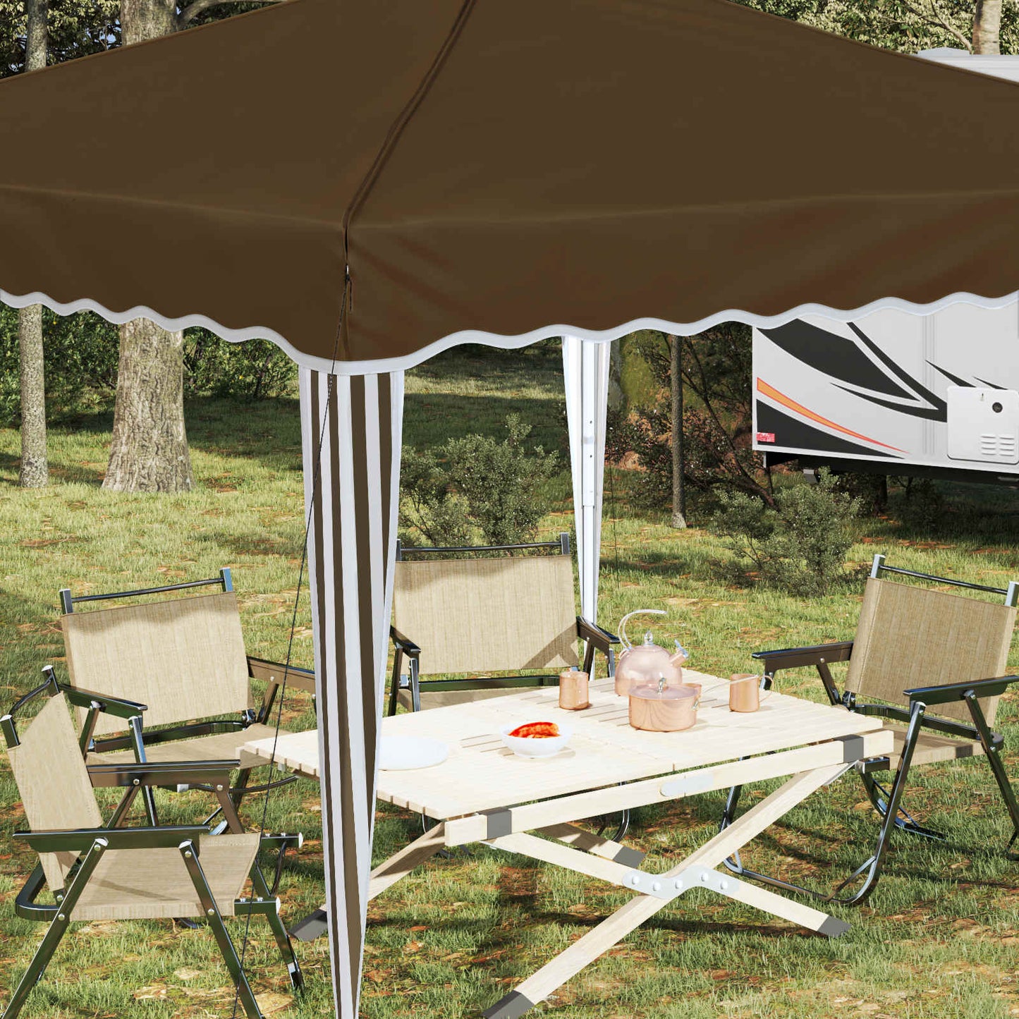 Pop-up Feesttent Taupe 288 x 288 x 245 cm Oxford Stof is nu te koop bij PeponiXL, paradijselijk wonen!