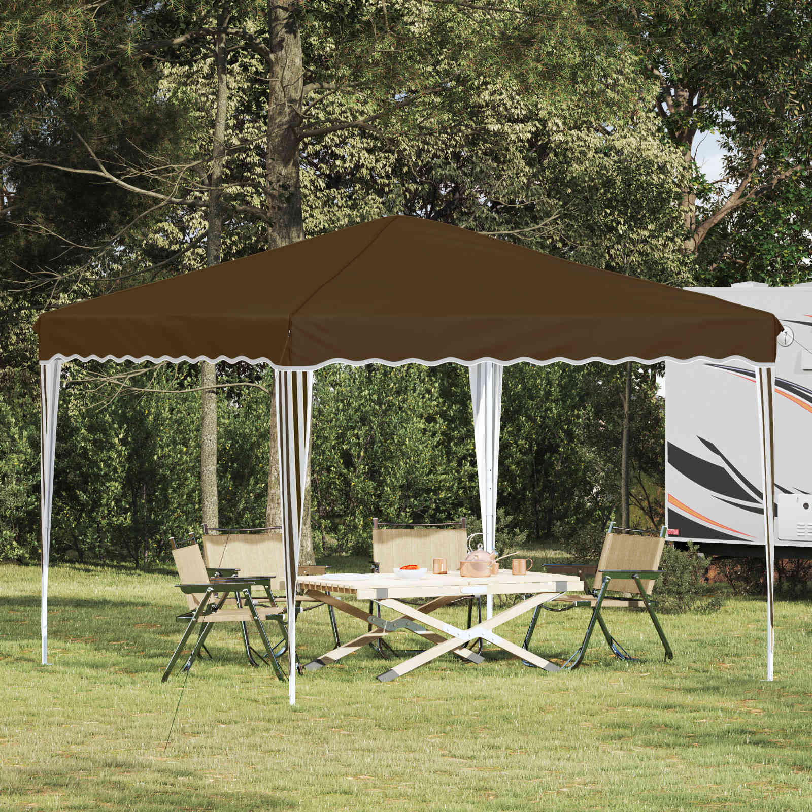 Pop-up Feesttent Taupe 288 x 288 x 245 cm Oxford Stof is nu te koop bij PeponiXL, paradijselijk wonen!
