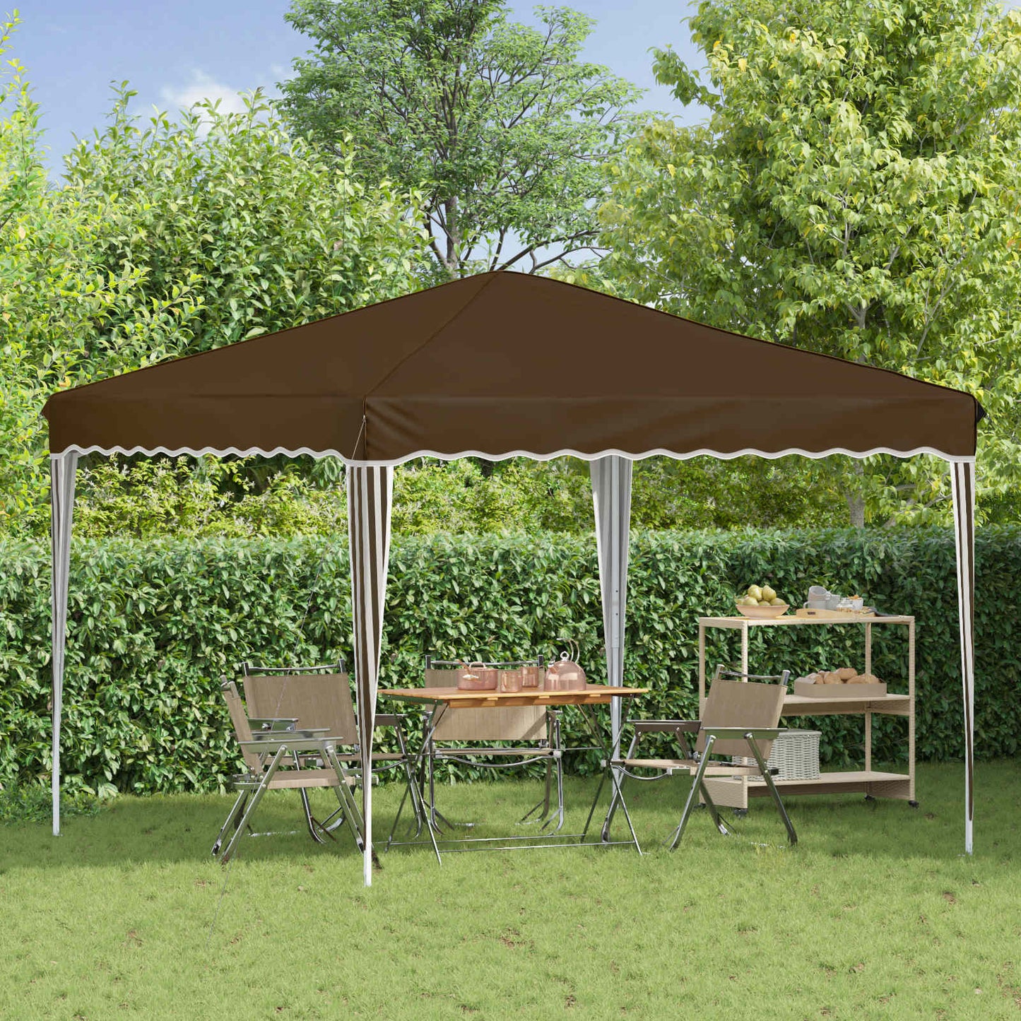 Pop-up Feesttent Taupe 288 x 288 x 245 cm Oxford Stof is nu te koop bij PeponiXL, paradijselijk wonen!