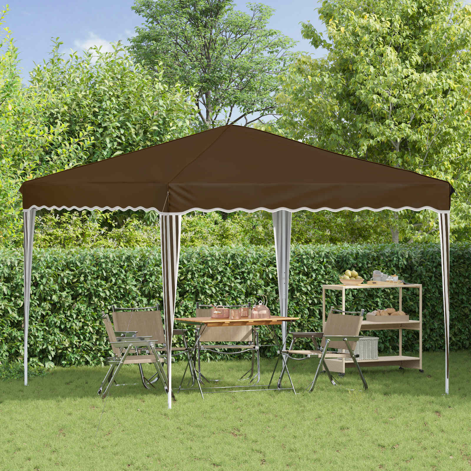 Pop-up Feesttent Taupe 288 x 288 x 245 cm Oxford Stof is nu te koop bij PeponiXL, paradijselijk wonen!