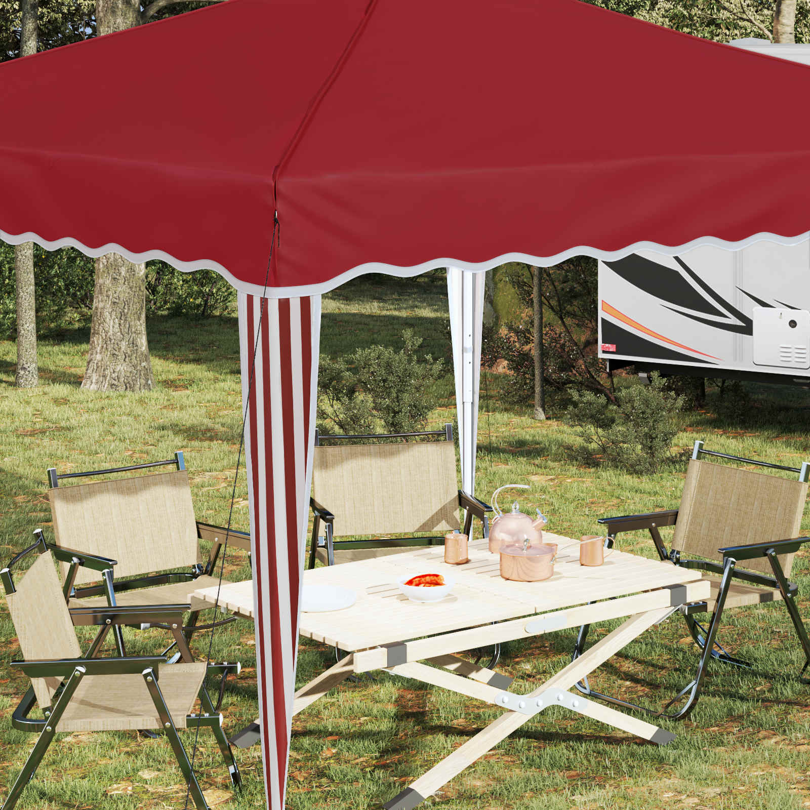 Pop-up Feesttent Bordeauxrood 288 x 288 x 245 cm Oxford Stof is nu te koop bij PeponiXL, paradijselijk wonen!
