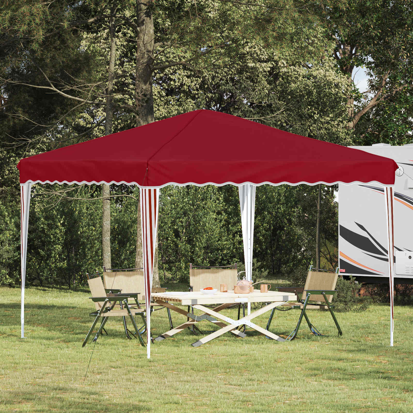 Pop-up Feesttent Bordeauxrood 288 x 288 x 245 cm Oxford Stof is nu te koop bij PeponiXL, paradijselijk wonen!