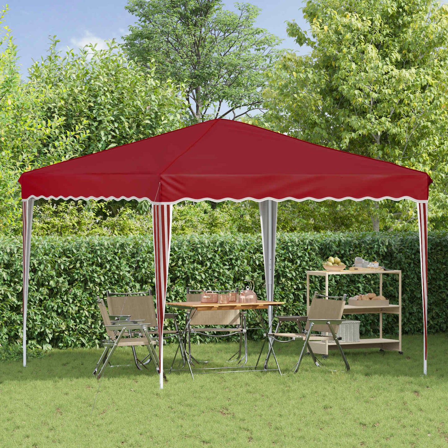 Pop-up Feesttent Bordeauxrood 288 x 288 x 245 cm Oxford Stof is nu te koop bij PeponiXL, paradijselijk wonen!