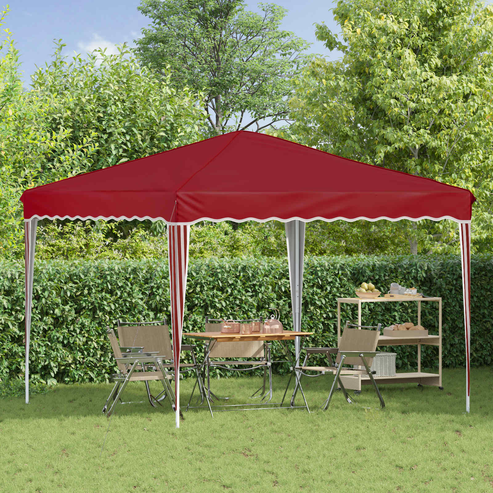 Pop-up Feesttent Bordeauxrood 288 x 288 x 245 cm Oxford Stof is nu te koop bij PeponiXL, paradijselijk wonen!