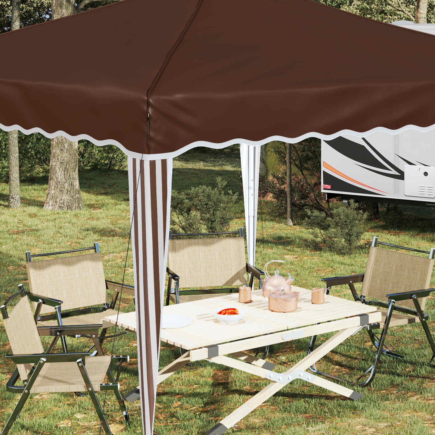 Pop-up Feesttent Bruin 288 x 288 x 245 cm Oxford Stof is nu te koop bij PeponiXL, paradijselijk wonen!