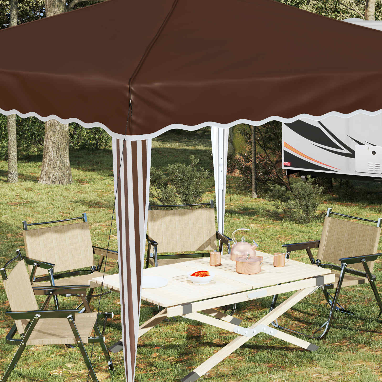Pop-up Feesttent Bruin 288 x 288 x 245 cm Oxford Stof is nu te koop bij PeponiXL, paradijselijk wonen!
