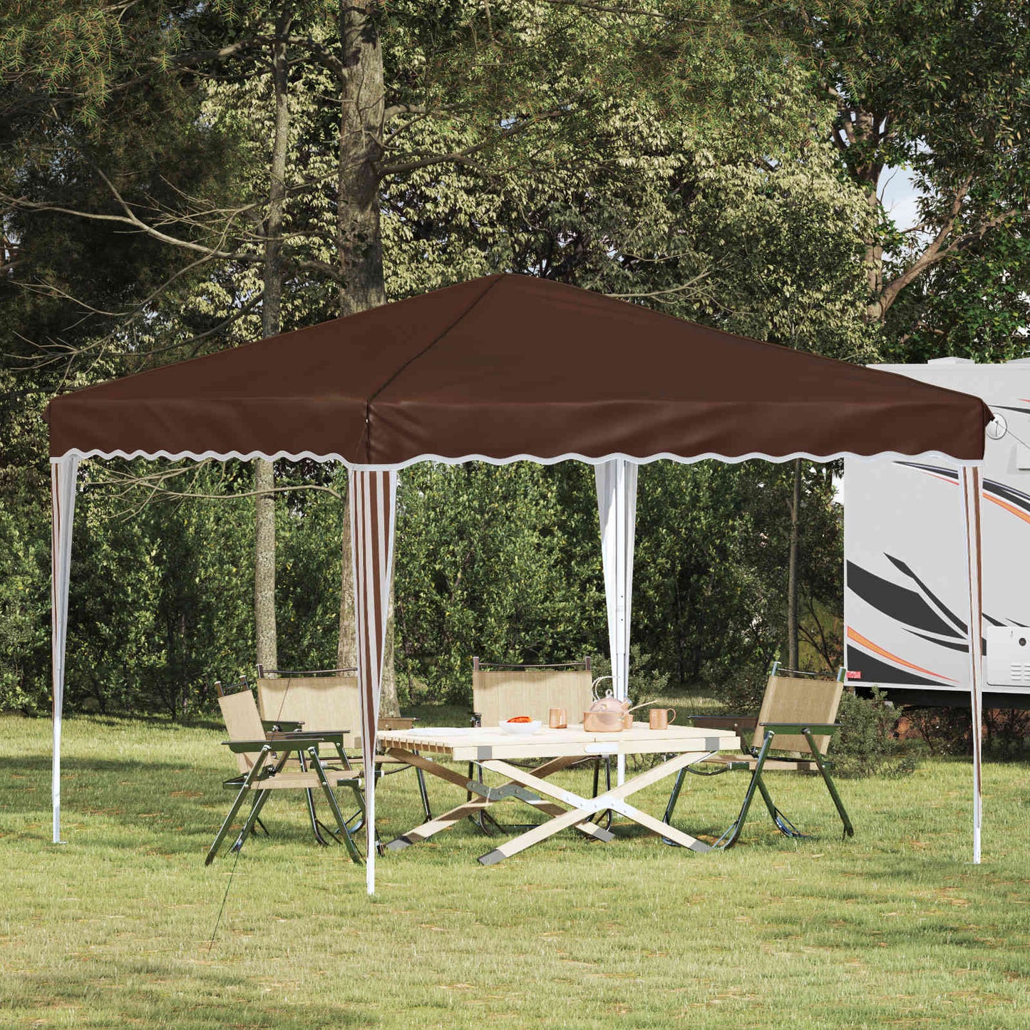 Pop-up Feesttent Bruin 288 x 288 x 245 cm Oxford Stof is nu te koop bij PeponiXL, paradijselijk wonen!