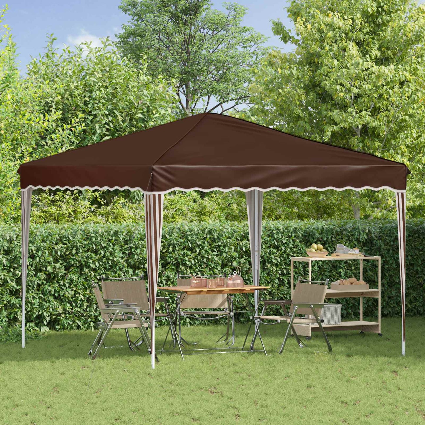 Pop-up Feesttent Bruin 288 x 288 x 245 cm Oxford Stof is nu te koop bij PeponiXL, paradijselijk wonen!