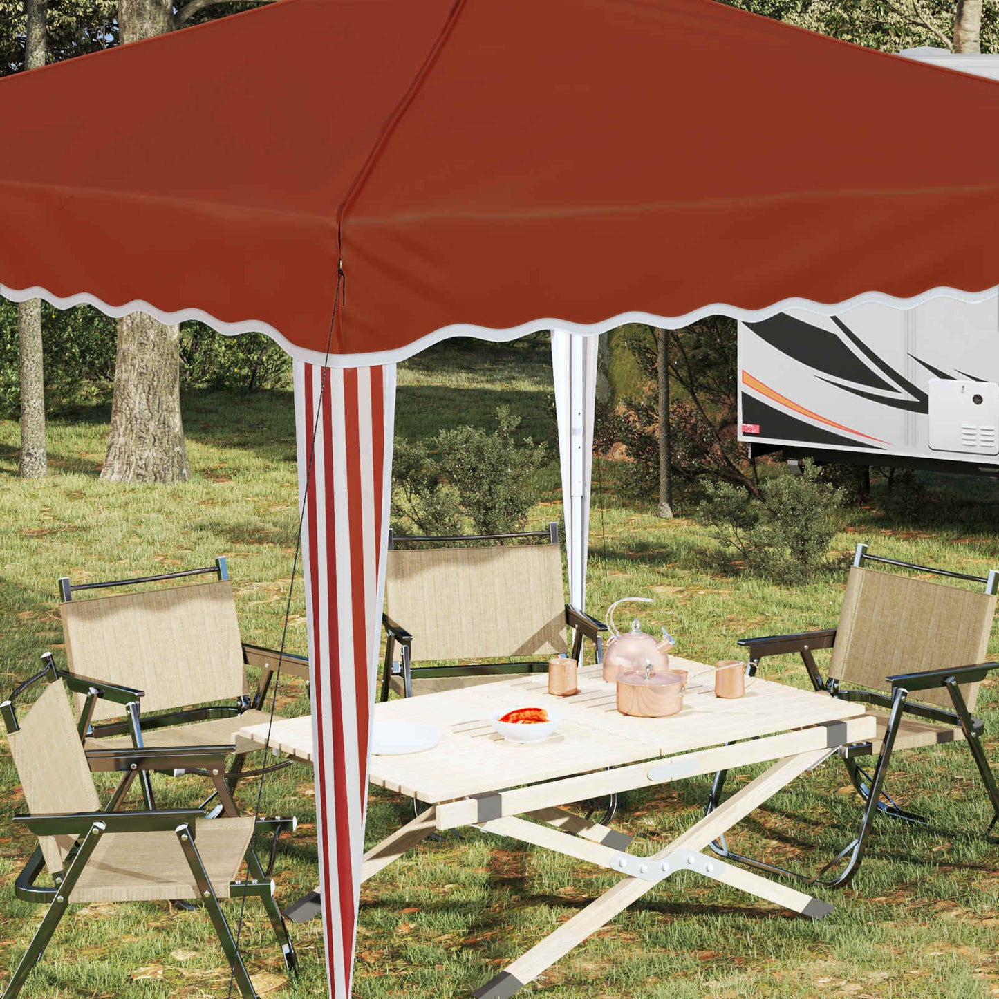 Pop-up Feesttent Terracotta 288 x 288 x 245 cm Oxford Stof is nu te koop bij PeponiXL, paradijselijk wonen!