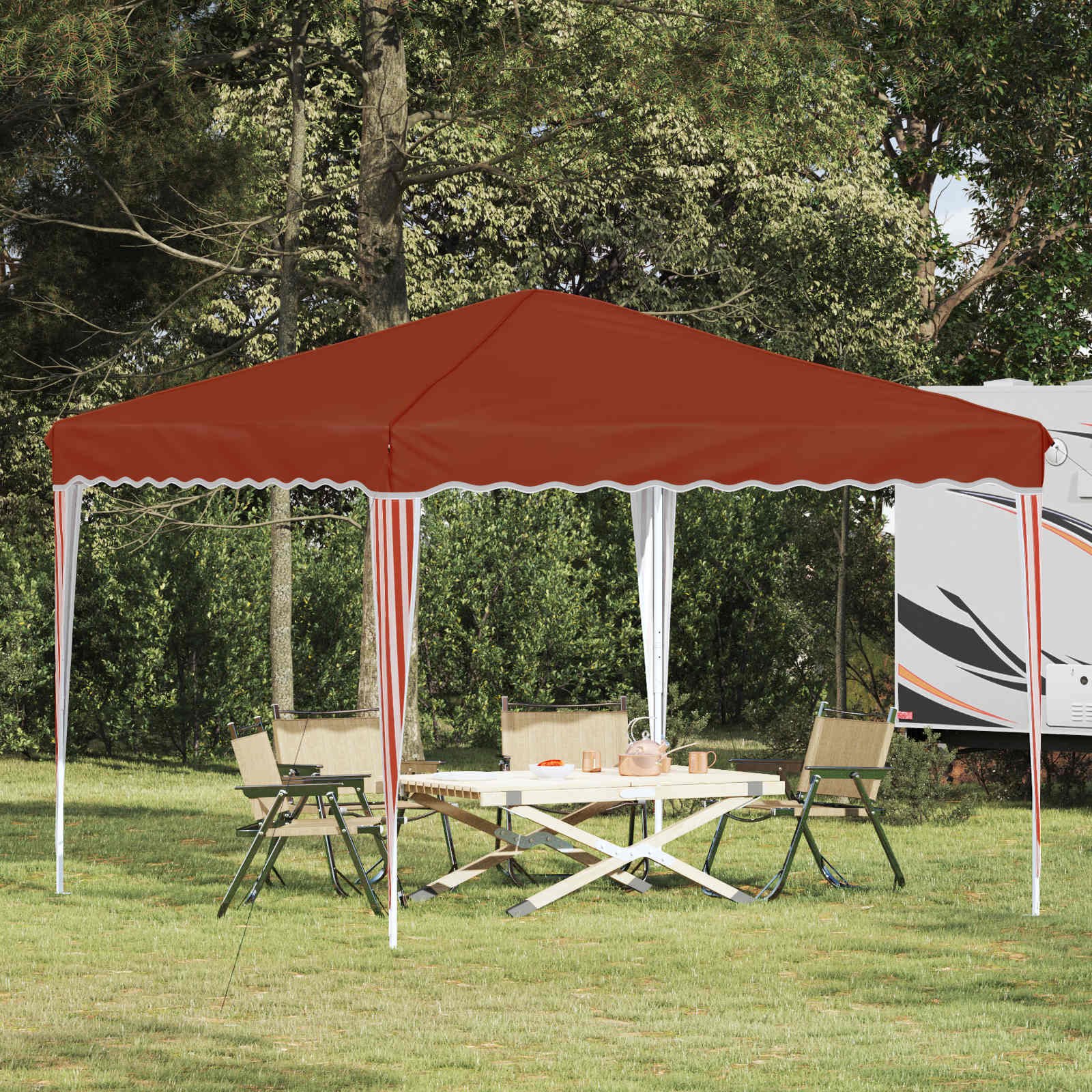 Pop-up Feesttent Terracotta 288 x 288 x 245 cm Oxford Stof is nu te koop bij PeponiXL, paradijselijk wonen!