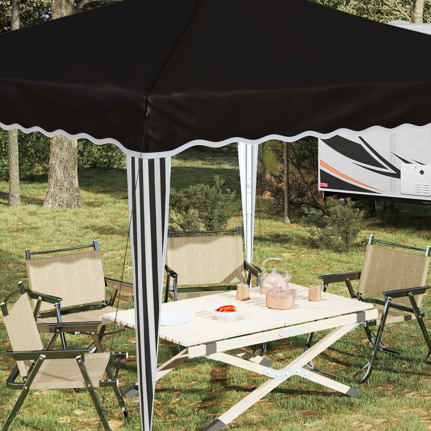 Pop-up Feesttent Zwart 288 x 288 x 245 cm Oxford Stof is nu te koop bij PeponiXL, paradijselijk wonen!