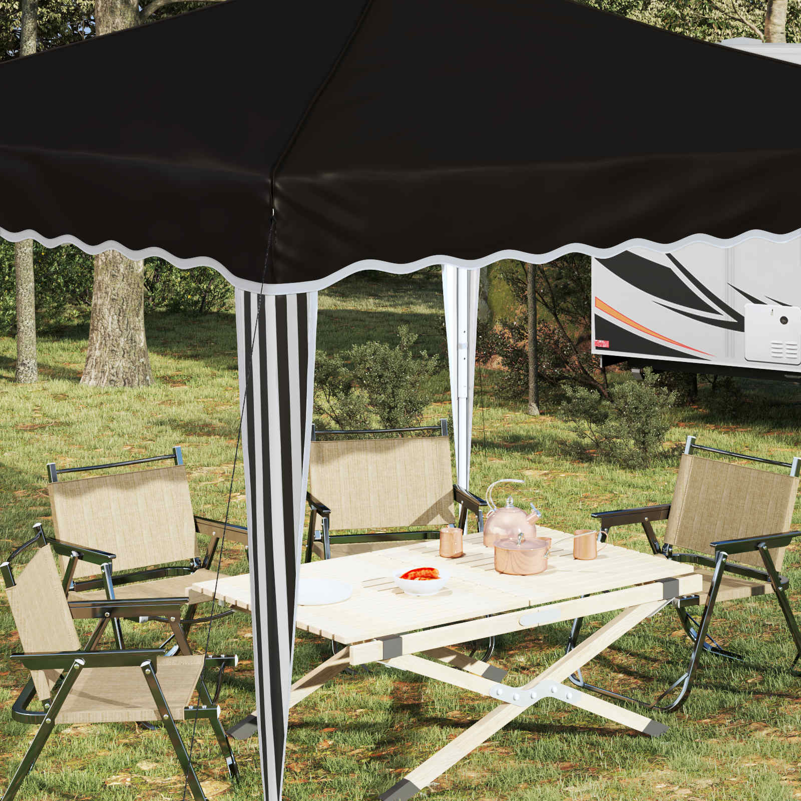 Pop-up Feesttent Zwart 288 x 288 x 245 cm Oxford Stof is nu te koop bij PeponiXL, paradijselijk wonen!