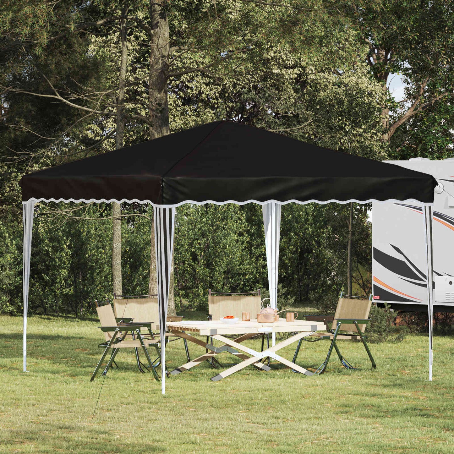 Pop-up Feesttent Zwart 288 x 288 x 245 cm Oxford Stof is nu te koop bij PeponiXL, paradijselijk wonen!