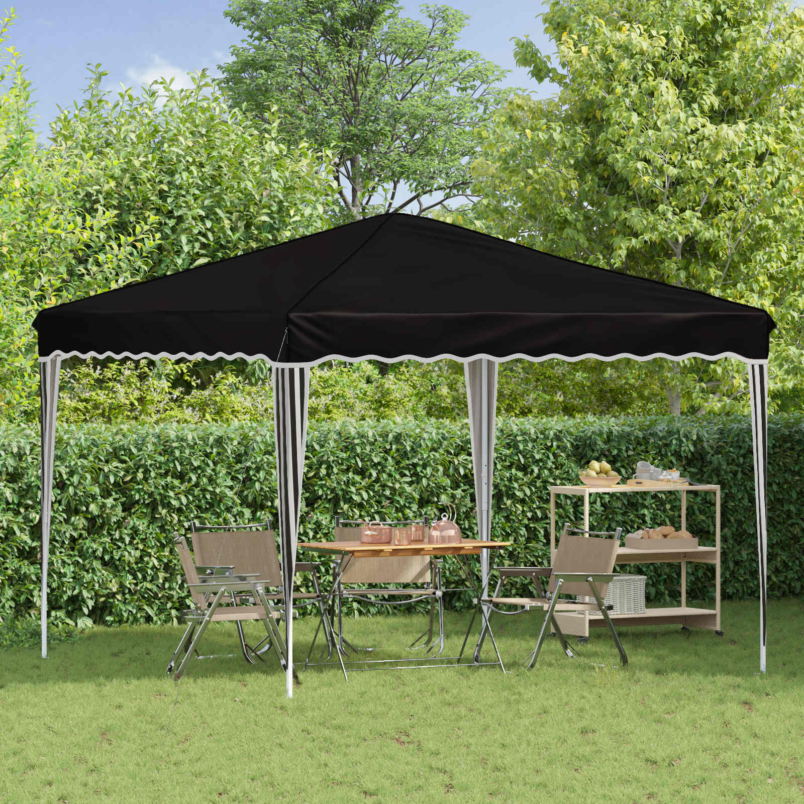 Pop-up Feesttent Zwart 288 x 288 x 245 cm Oxford Stof is nu te koop bij PeponiXL, paradijselijk wonen!
