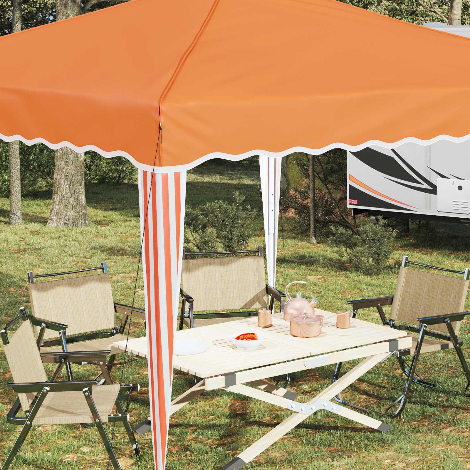Pop-up Feesttent Oranje 288 x 288 x 245 cm Oxford Stof is nu te koop bij PeponiXL, paradijselijk wonen!