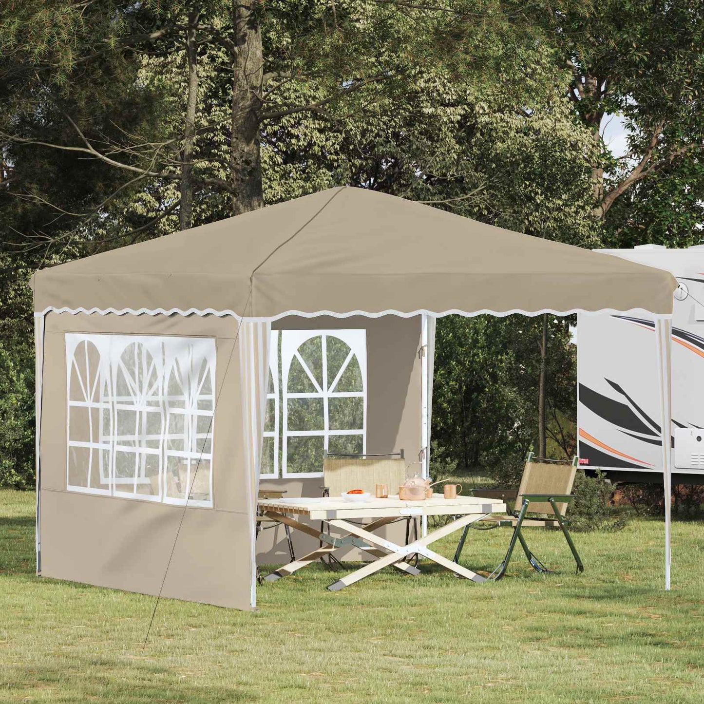 Pop-up Feesttent Crème 288 x 288 x 245 cm Oxford Stof is nu te koop bij PeponiXL, paradijselijk wonen!