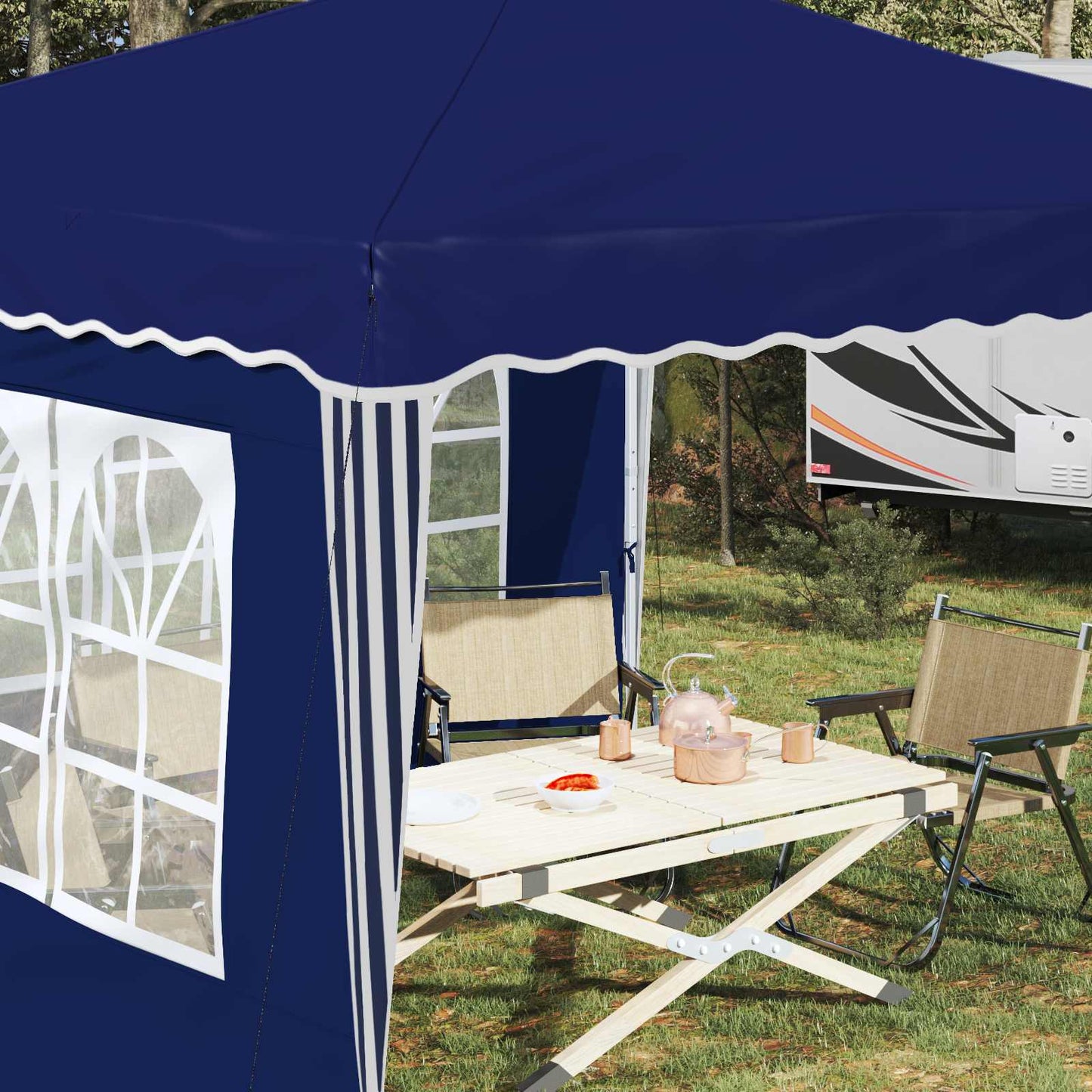 Pop-up Feesttent Blauw 288 x 288 x 245 cm Oxford Stof is nu te koop bij PeponiXL, paradijselijk wonen!