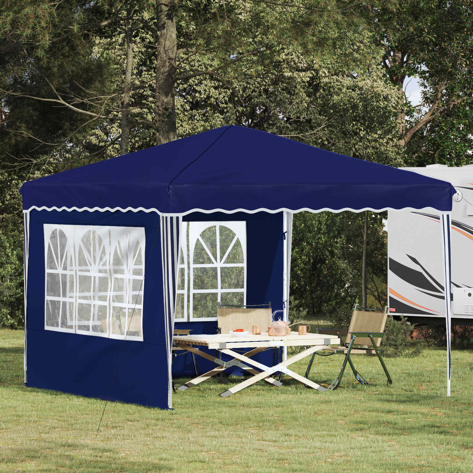 Pop-up Feesttent Blauw 288 x 288 x 245 cm Oxford Stof is nu te koop bij PeponiXL, paradijselijk wonen!