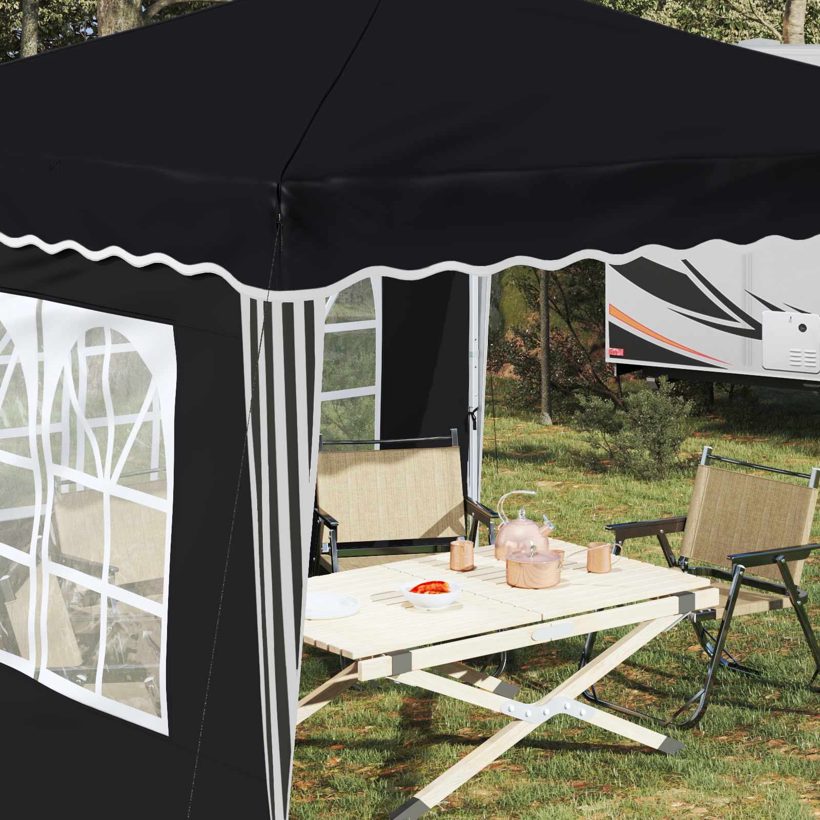 Pop-up Feesttent Antraciet 288 x 288 x 245 cm Oxford Stof is nu te koop bij PeponiXL, paradijselijk wonen!