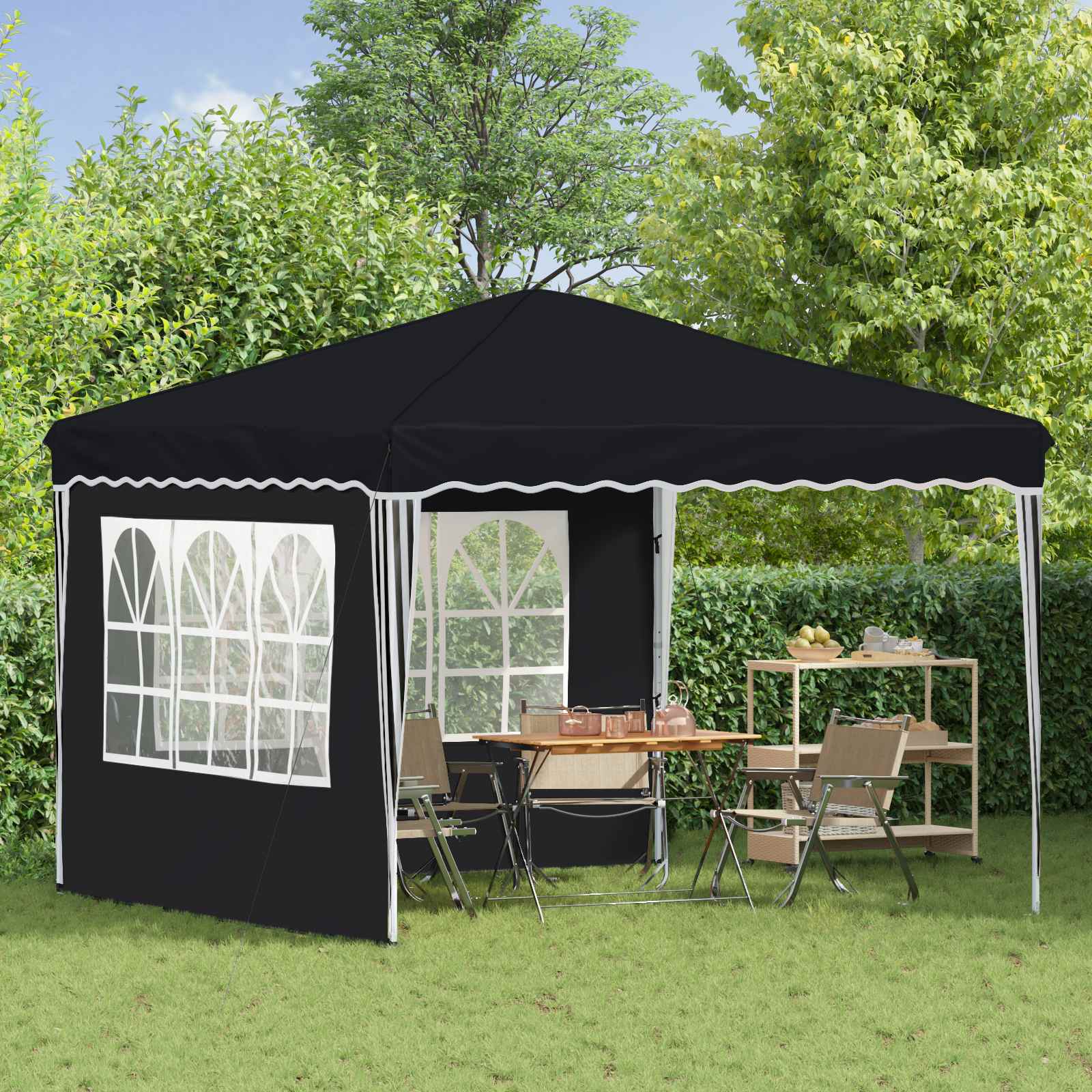 Pop-up Feesttent Antraciet 288 x 288 x 245 cm Oxford Stof is nu te koop bij PeponiXL, paradijselijk wonen!