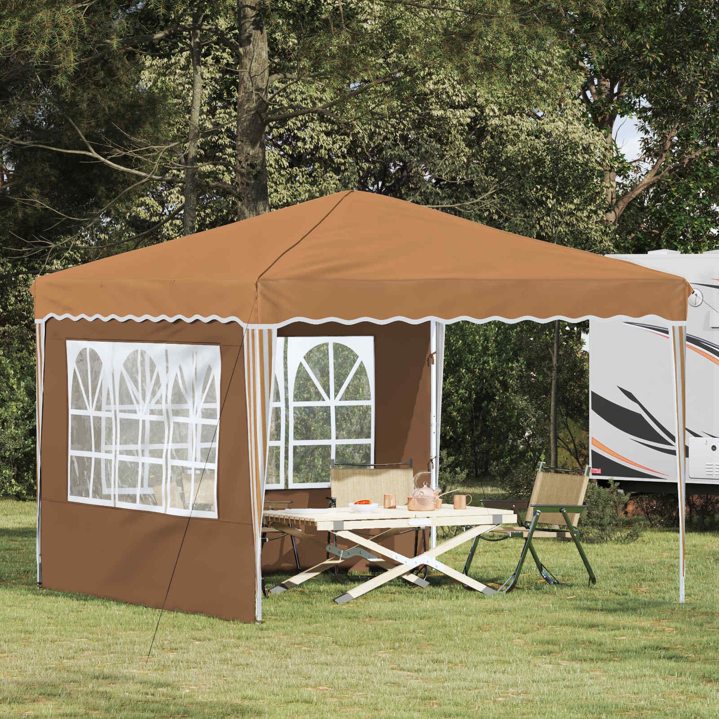 Pop-up Feesttent Beige 288 x 288 x 245 cm Oxford Stof is nu te koop bij PeponiXL, paradijselijk wonen!