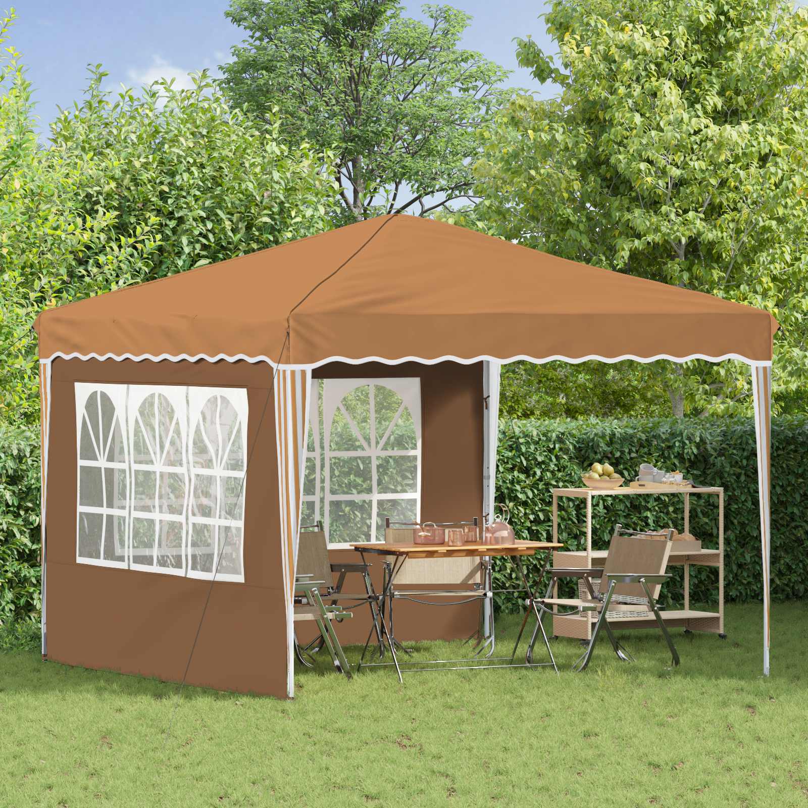 Pop-up Feesttent Beige 288 x 288 x 245 cm Oxford Stof is nu te koop bij PeponiXL, paradijselijk wonen!