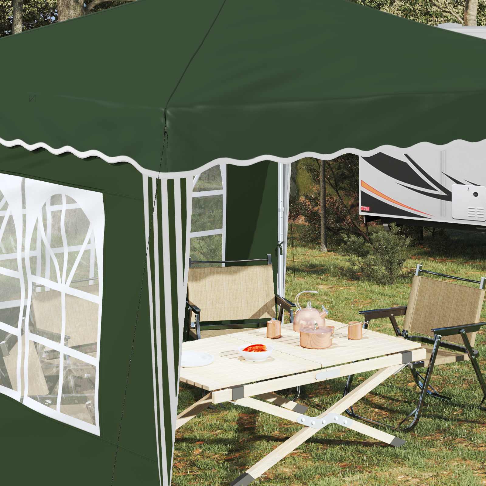 Pop-up Feesttent Groen 288 x 288 x 245 cm Oxford Stof is nu te koop bij PeponiXL, paradijselijk wonen!