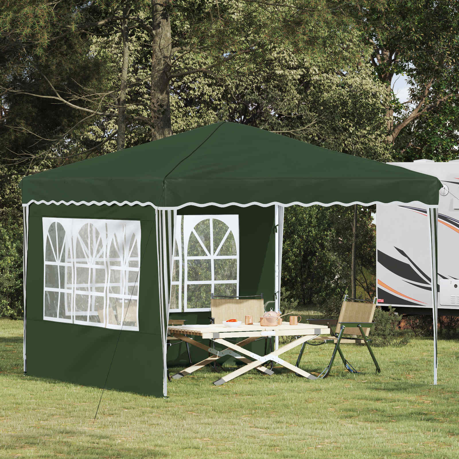 Pop-up Feesttent Groen 288 x 288 x 245 cm Oxford Stof is nu te koop bij PeponiXL, paradijselijk wonen!