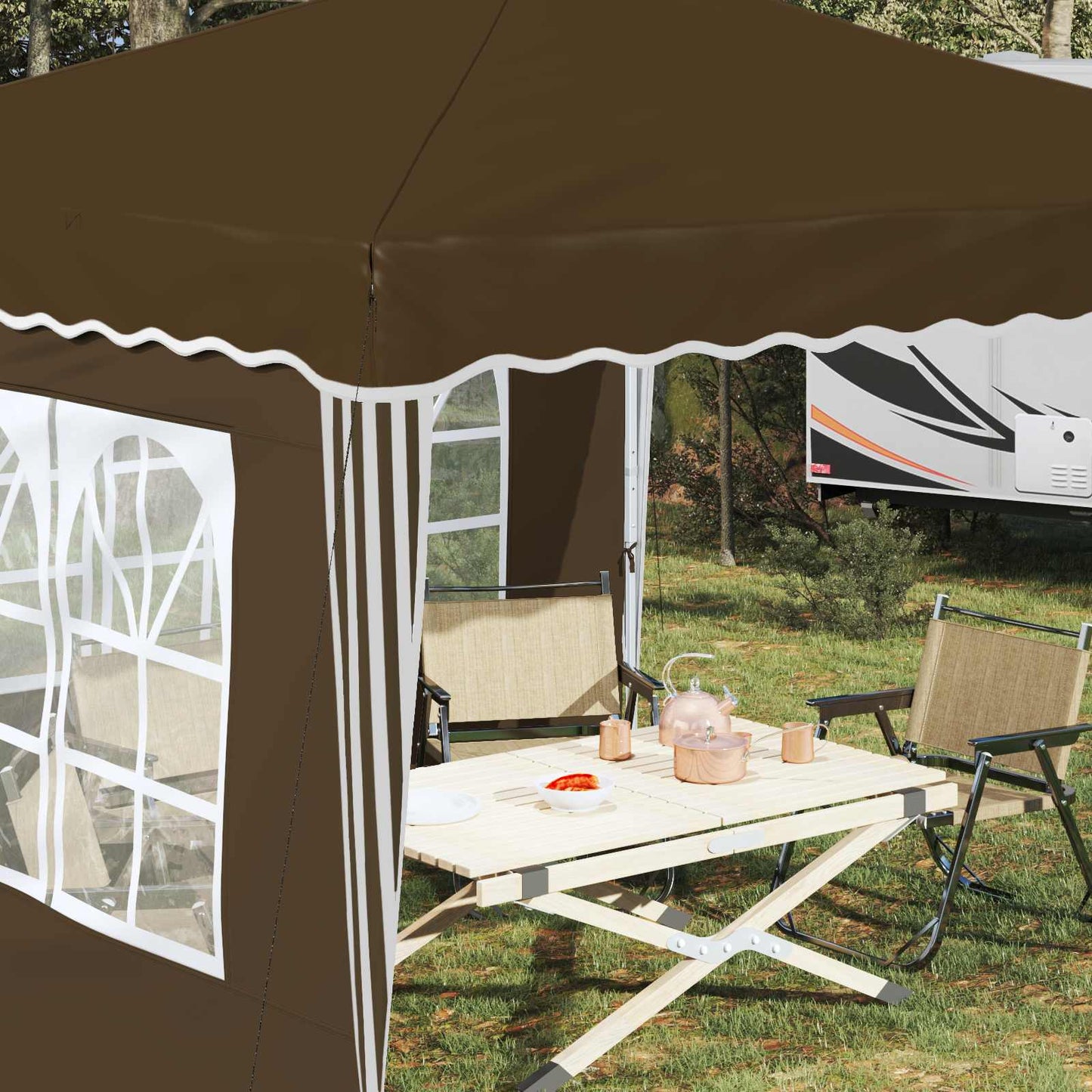 Pop-up Feesttent Taupe 288 x 288 x 245 cm Oxford Stof is nu te koop bij PeponiXL, paradijselijk wonen!