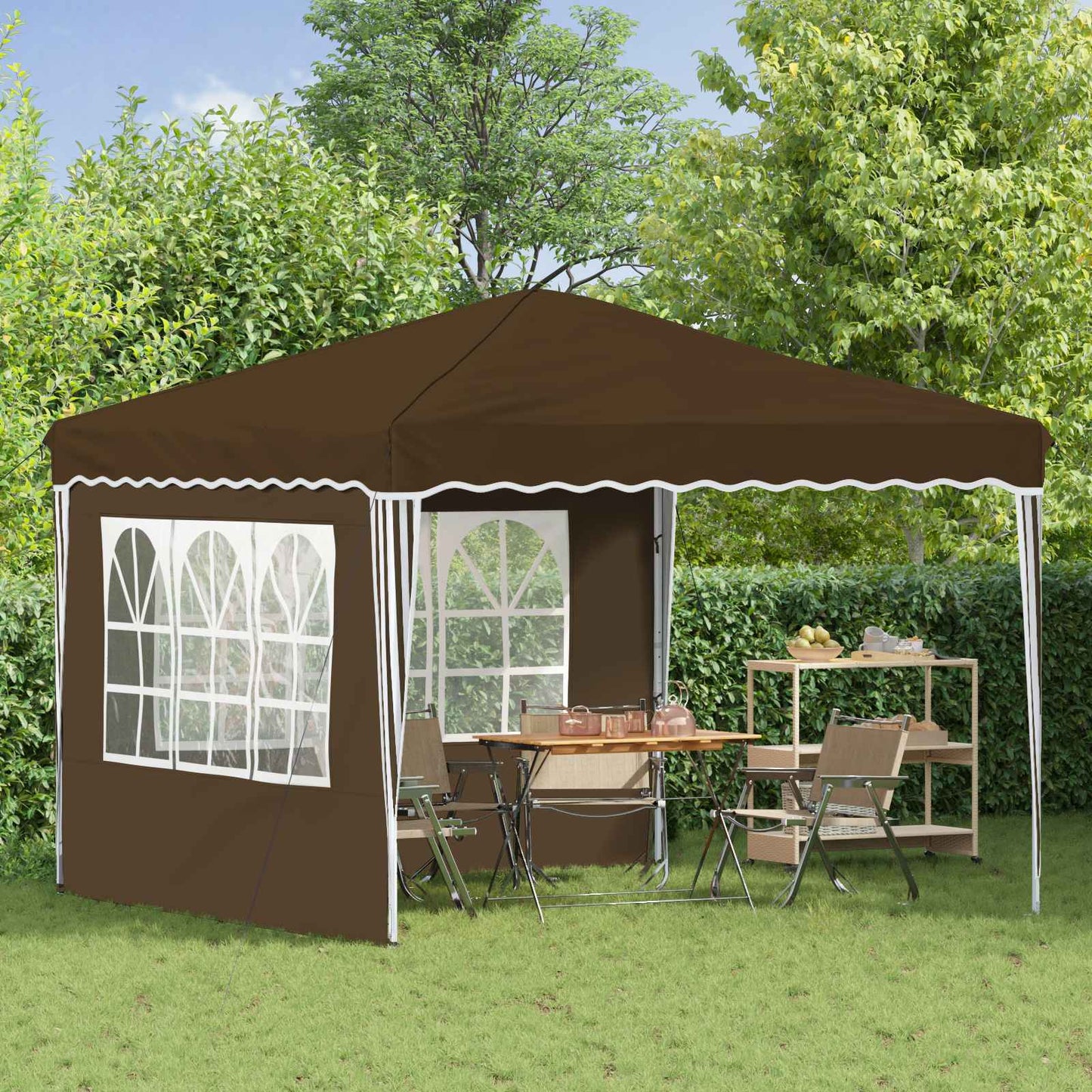 Pop-up Feesttent Taupe 288 x 288 x 245 cm Oxford Stof is nu te koop bij PeponiXL, paradijselijk wonen!