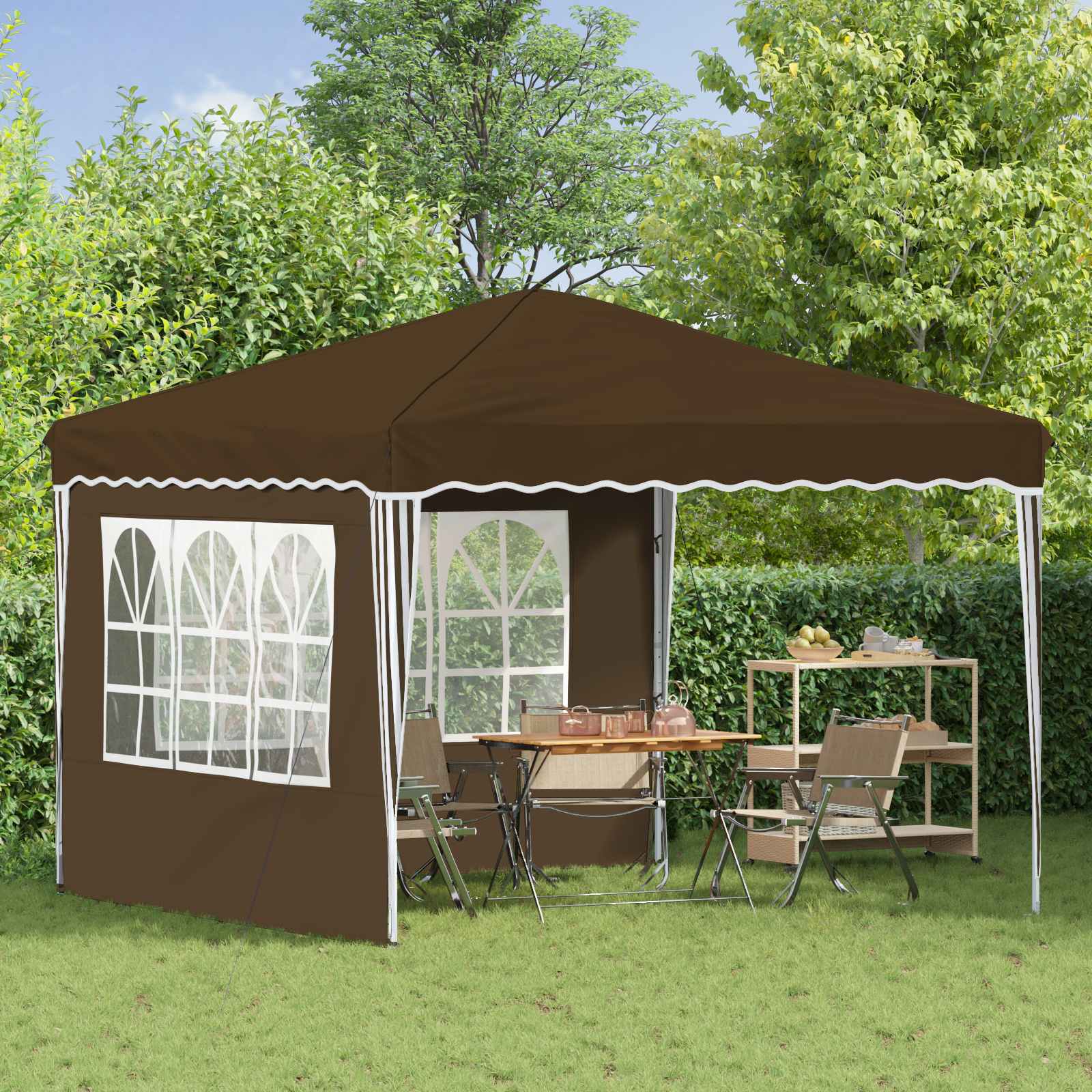Pop-up Feesttent Taupe 288 x 288 x 245 cm Oxford Stof is nu te koop bij PeponiXL, paradijselijk wonen!