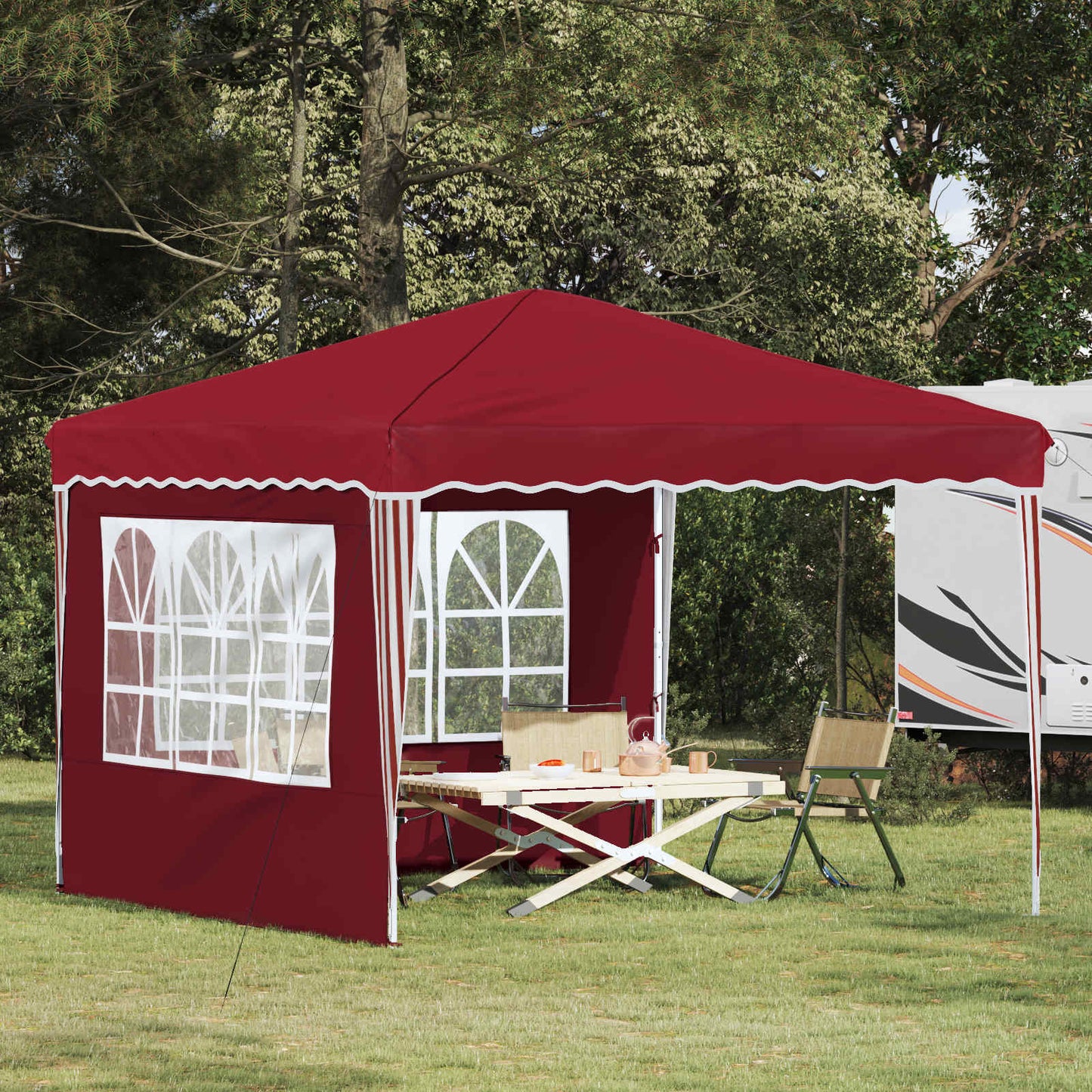 Pop-up Feesttent Bordeauxrood 288 x 288 x 245 cm Oxford Stof is nu te koop bij PeponiXL, paradijselijk wonen!