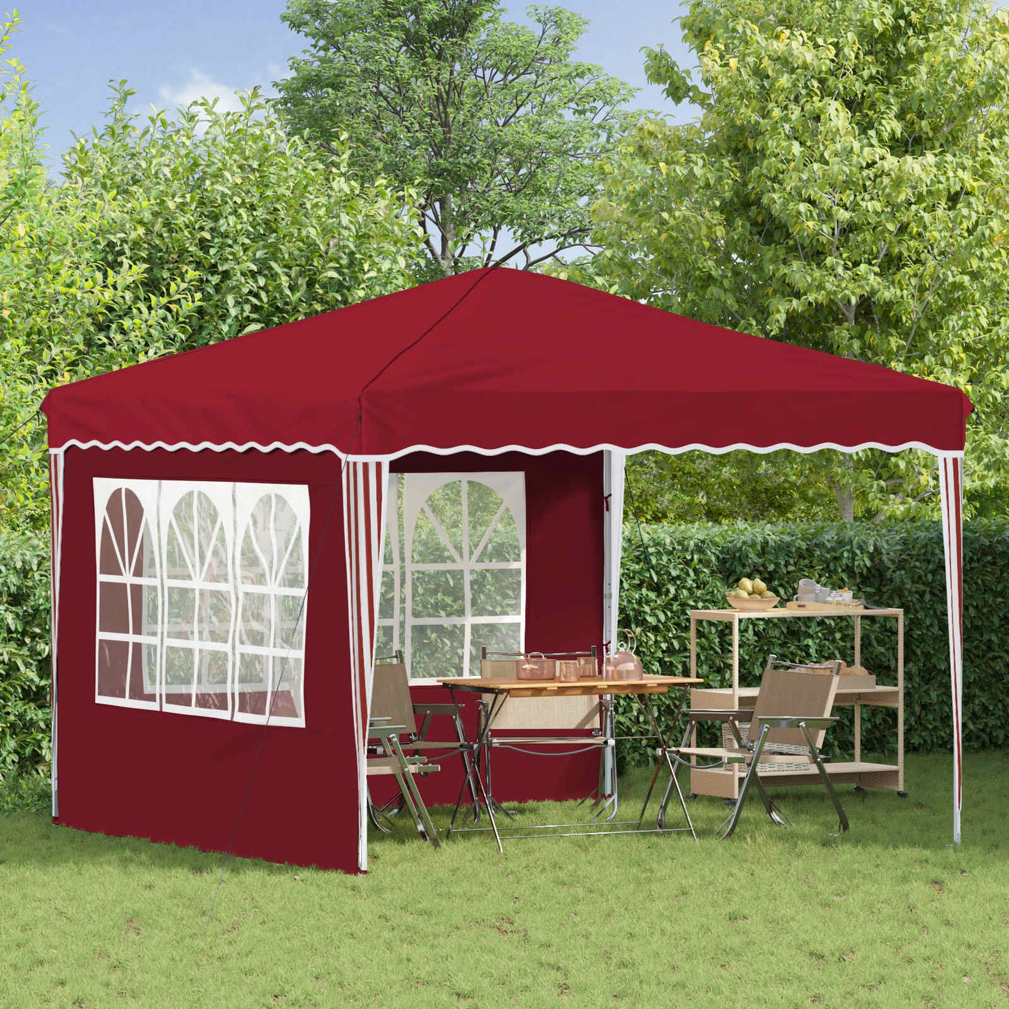 Pop-up Feesttent Bordeauxrood 288 x 288 x 245 cm Oxford Stof is nu te koop bij PeponiXL, paradijselijk wonen!