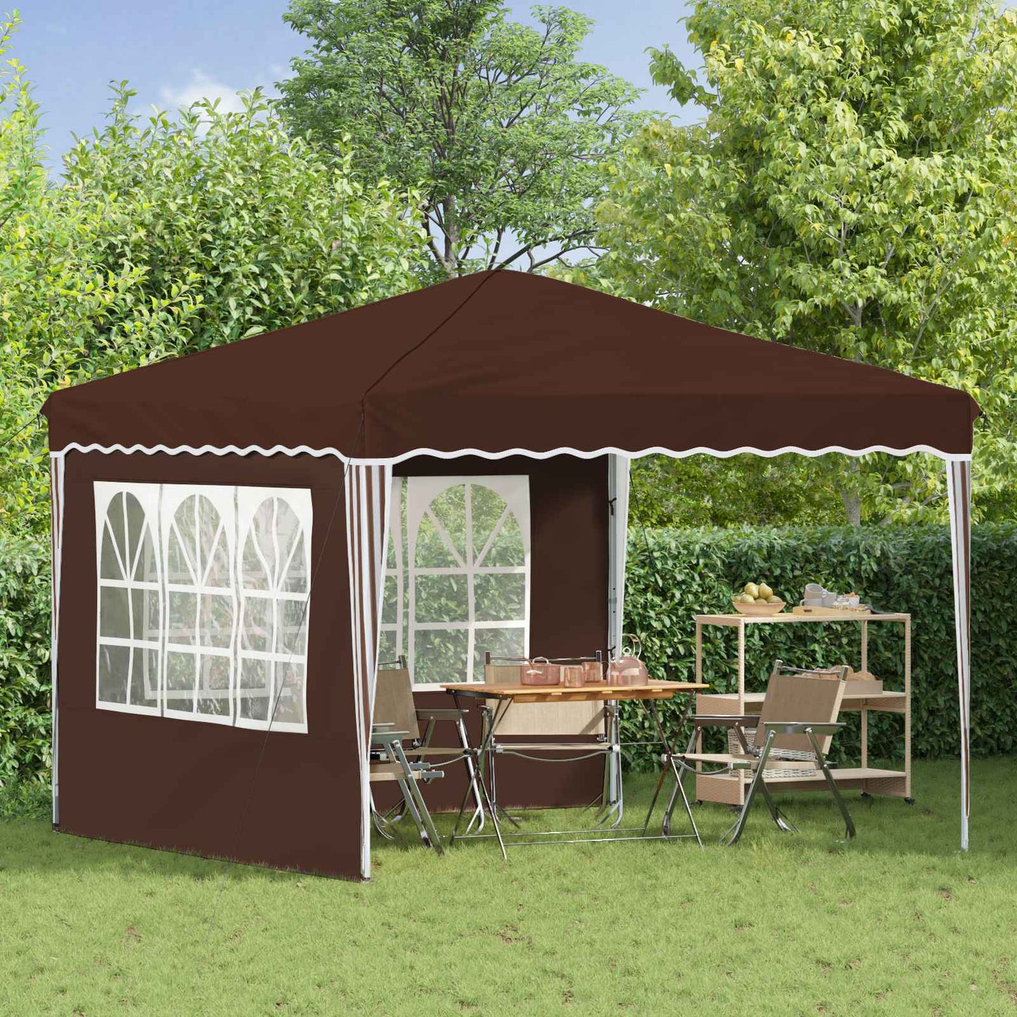 Pop-up Feesttent Bruin 288 x 288 x 245 cm Oxford Stof is nu te koop bij PeponiXL, paradijselijk wonen!